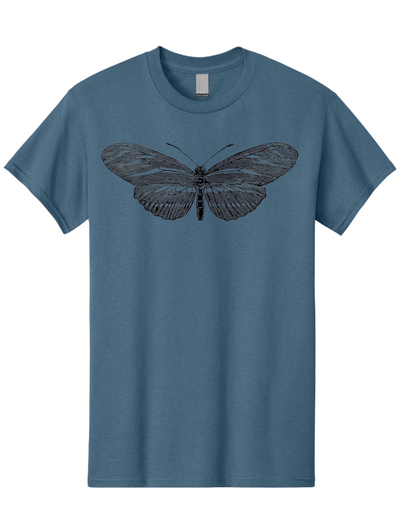 Butterfly-Silhouette-1 Men'S Graphic Tee, 100% Cotton, Comfortable Casual Summer Wear, Machine Washable, Delicate Butterfly, Intricate Details, Transparent Wings, Abstract Art, Insect Close-Up, Graphic Design Aab515