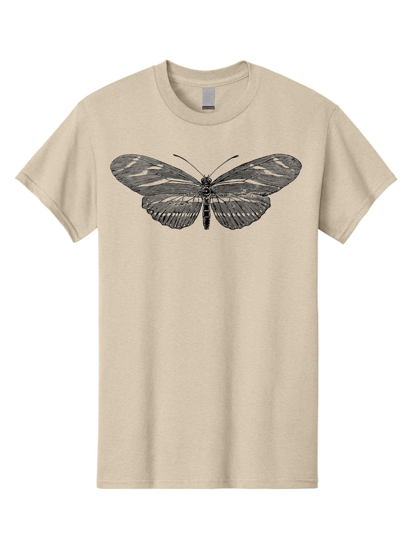 Butterfly-Silhouette-1 Men'S Graphic Tee, 100% Cotton, Comfortable Casual Summer Wear, Machine Washable, Delicate Butterfly, Intricate Details, Transparent Wings, Abstract Art, Insect Close-Up, Graphic Design Aab515