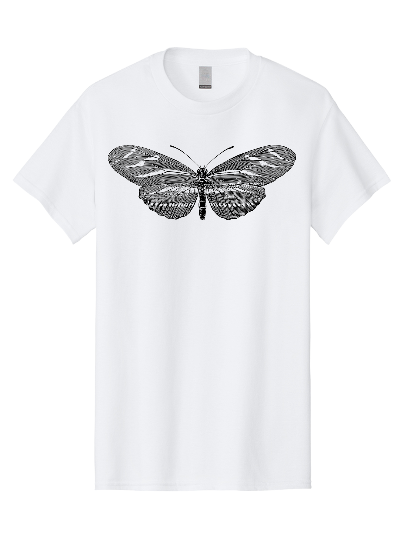 Butterfly-Silhouette-1 Men'S Graphic Tee, 100% Cotton, Comfortable Casual Summer Wear, Machine Washable, Delicate Butterfly, Intricate Details, Transparent Wings, Abstract Art, Insect Close-Up, Graphic Design Aab515