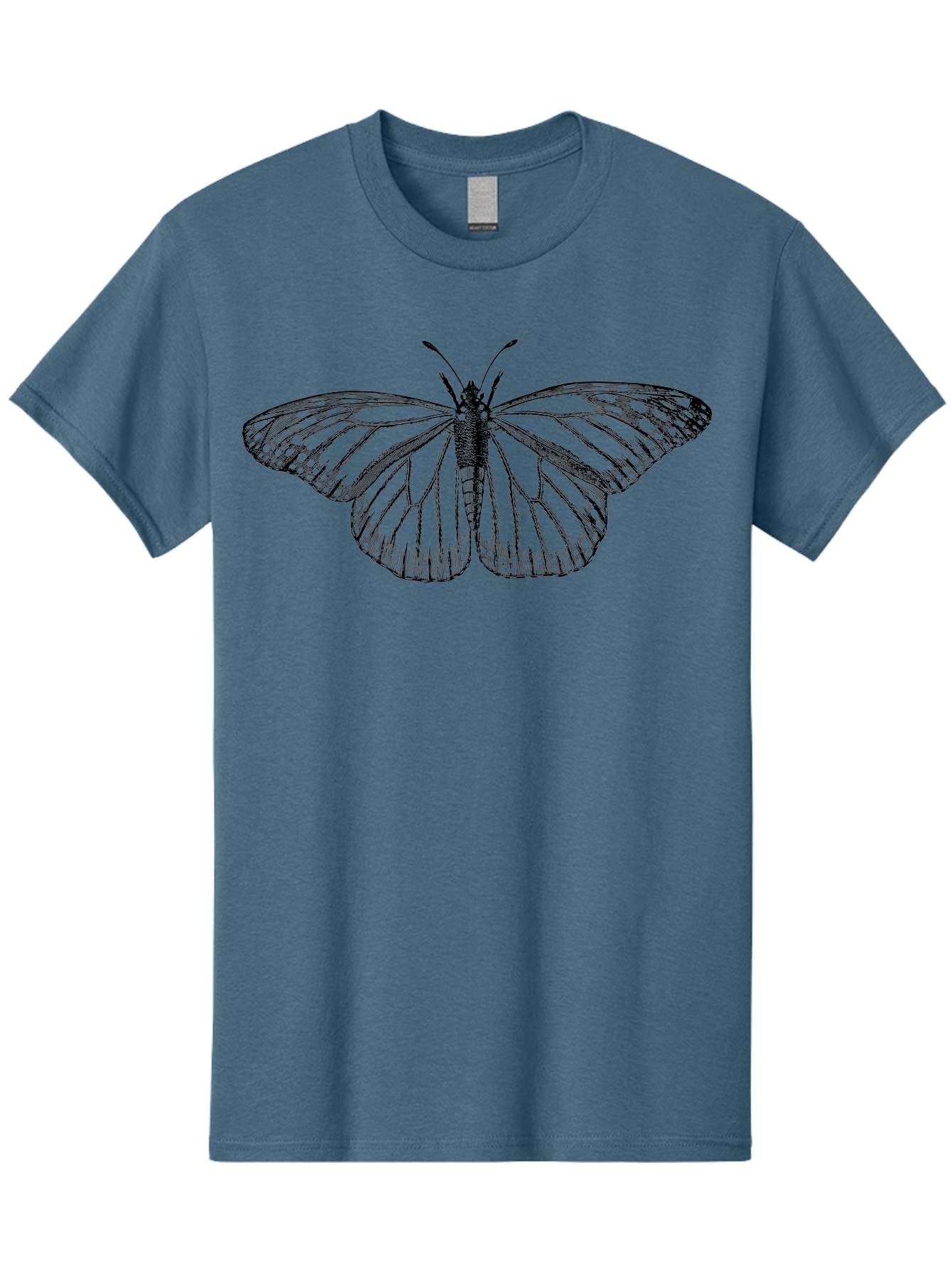Butterfly Men'S Graphic Tee, 100% Cotton, Comfortable Casual Summer Wear, Machine Washable, Black Butterfly, Transparent Wings, Intricate Details, Delicate Patterns, Winged Insect, Symbolic Creature, Artistic Design, Natural Wonder, Aab517