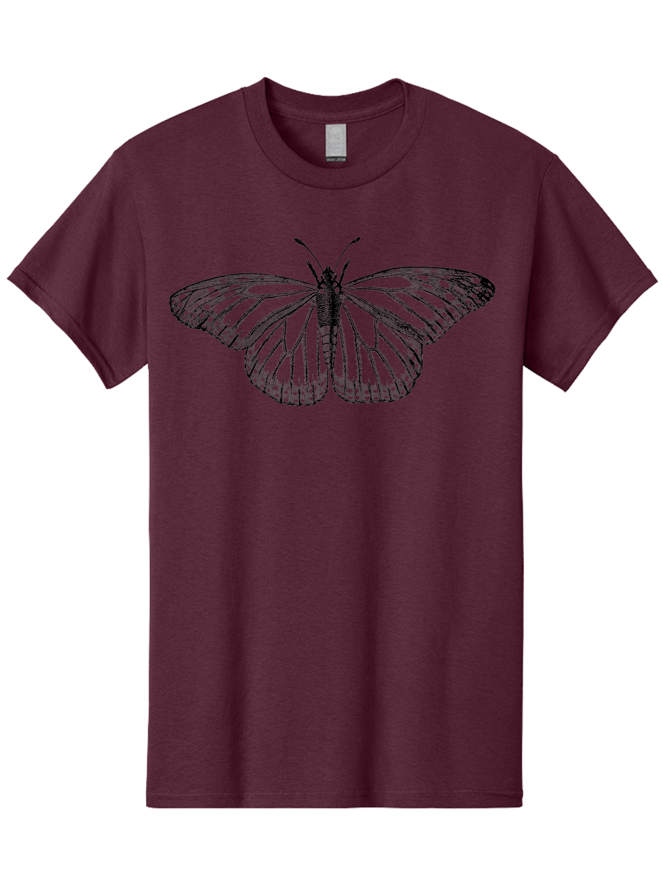 Butterfly Men'S Graphic Tee, 100% Cotton, Comfortable Casual Summer Wear, Machine Washable, Black Butterfly, Transparent Wings, Intricate Details, Delicate Patterns, Winged Insect, Symbolic Creature, Artistic Design, Natural Wonder, Aab517