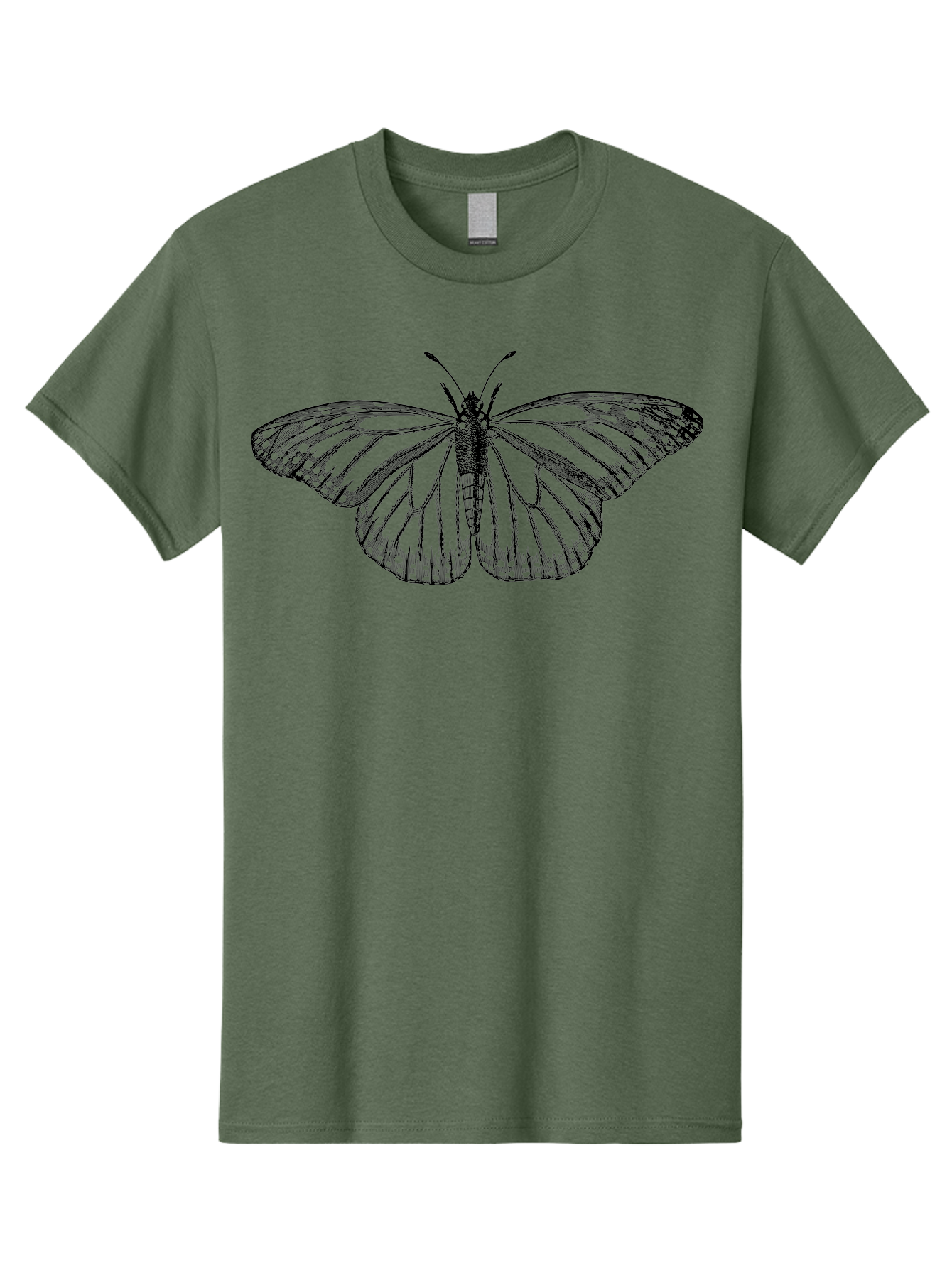 Butterfly Men'S Graphic Tee, 100% Cotton, Comfortable Casual Summer Wear, Machine Washable, Black Butterfly, Transparent Wings, Intricate Details, Delicate Patterns, Winged Insect, Symbolic Creature, Artistic Design, Natural Wonder, Aab517