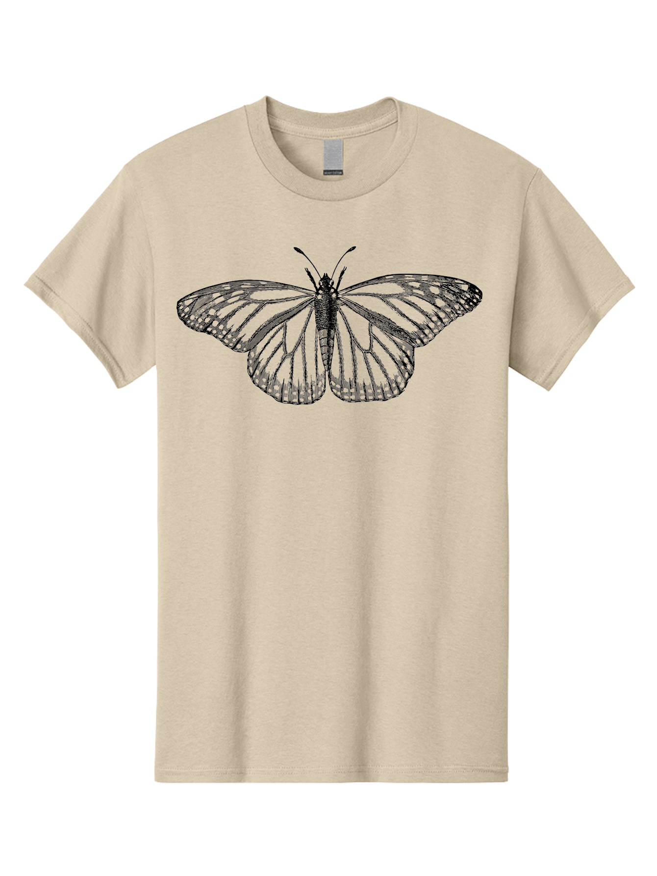 Butterfly Men'S Graphic Tee, 100% Cotton, Comfortable Casual Summer Wear, Machine Washable, Black Butterfly, Transparent Wings, Intricate Details, Delicate Patterns, Winged Insect, Symbolic Creature, Artistic Design, Natural Wonder, Aab517