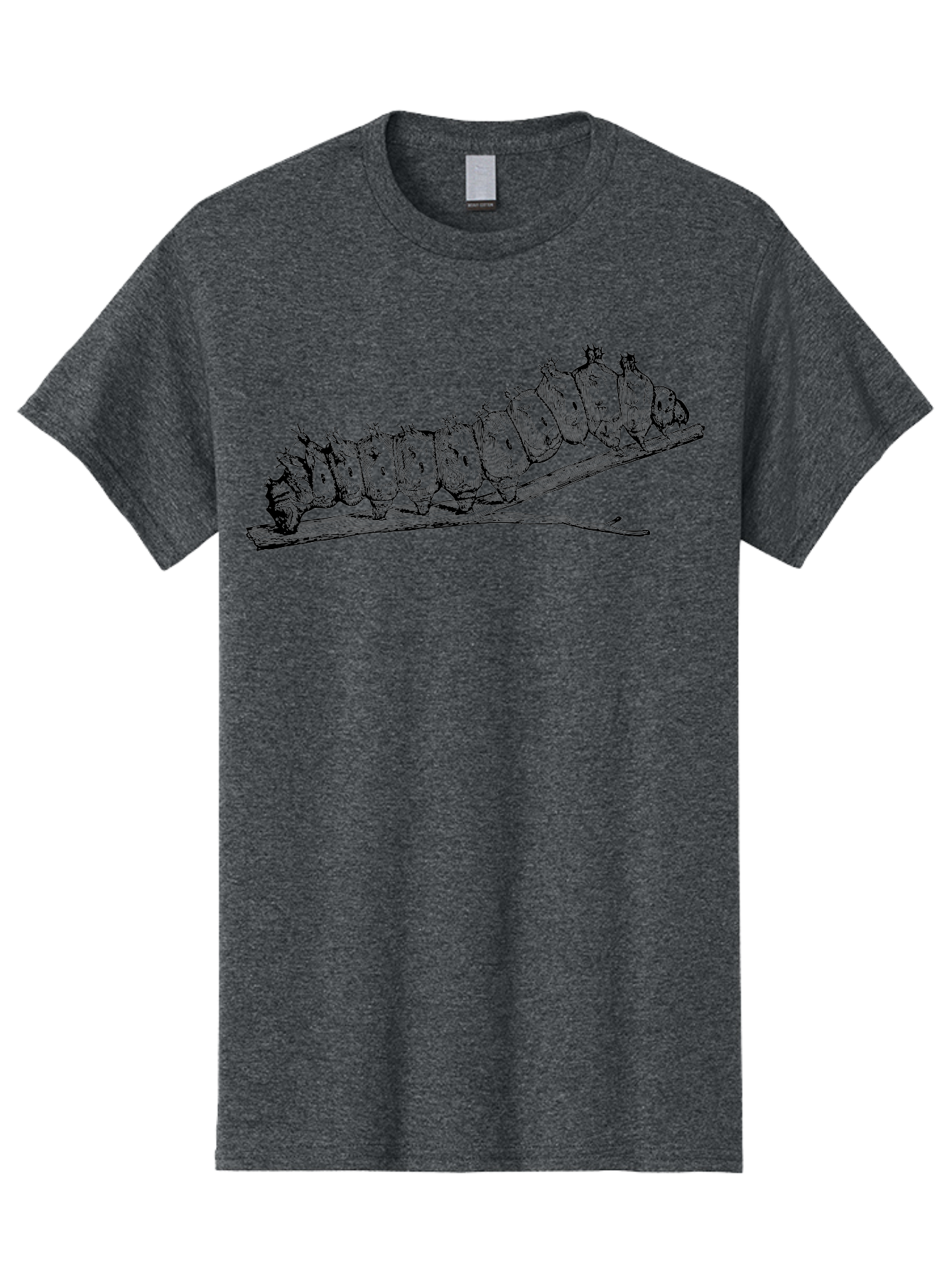 Caterpillar-On-Branch Men'S Graphic Tee, 100% Cotton, Comfortable Casual Summer Wear, Machine Washable, Caterpillar On Branch, Insect Metamorphosis, Garden Pests, Butterfly Life Cycle, Caterpillar Stages, Insect Illustration, Entomology Art Aab518