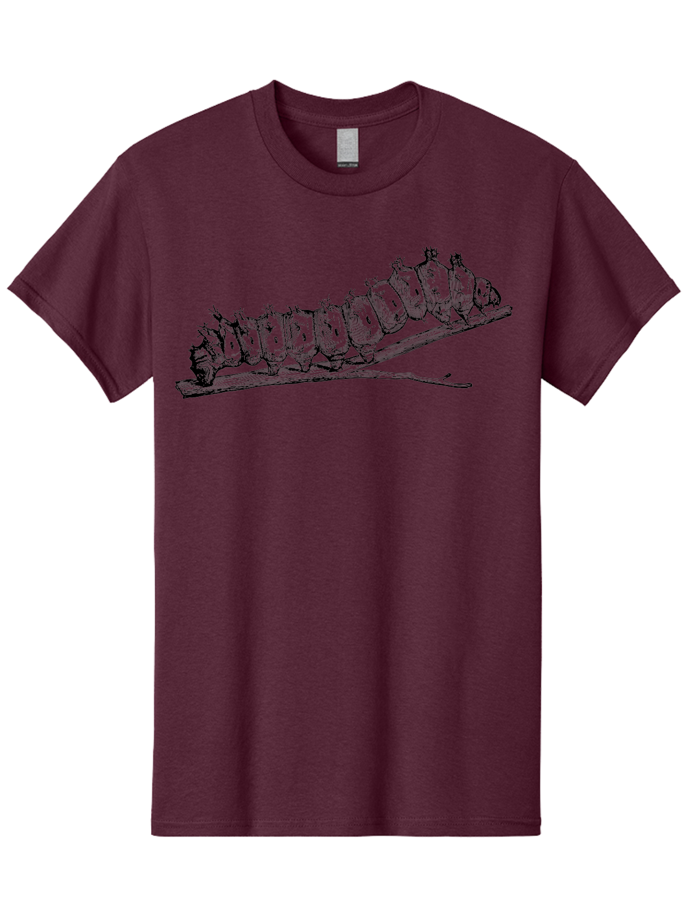 Caterpillar-On-Branch Men'S Graphic Tee, 100% Cotton, Comfortable Casual Summer Wear, Machine Washable, Caterpillar On Branch, Insect Metamorphosis, Garden Pests, Butterfly Life Cycle, Caterpillar Stages, Insect Illustration, Entomology Art Aab518