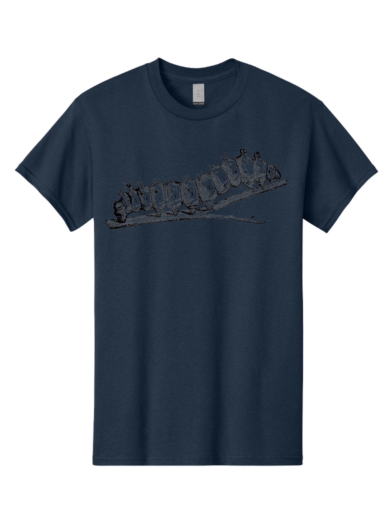 Caterpillar-On-Branch Men'S Graphic Tee, 100% Cotton, Comfortable Casual Summer Wear, Machine Washable, Caterpillar On Branch, Insect Metamorphosis, Garden Pests, Butterfly Life Cycle, Caterpillar Stages, Insect Illustration, Entomology Art Aab518