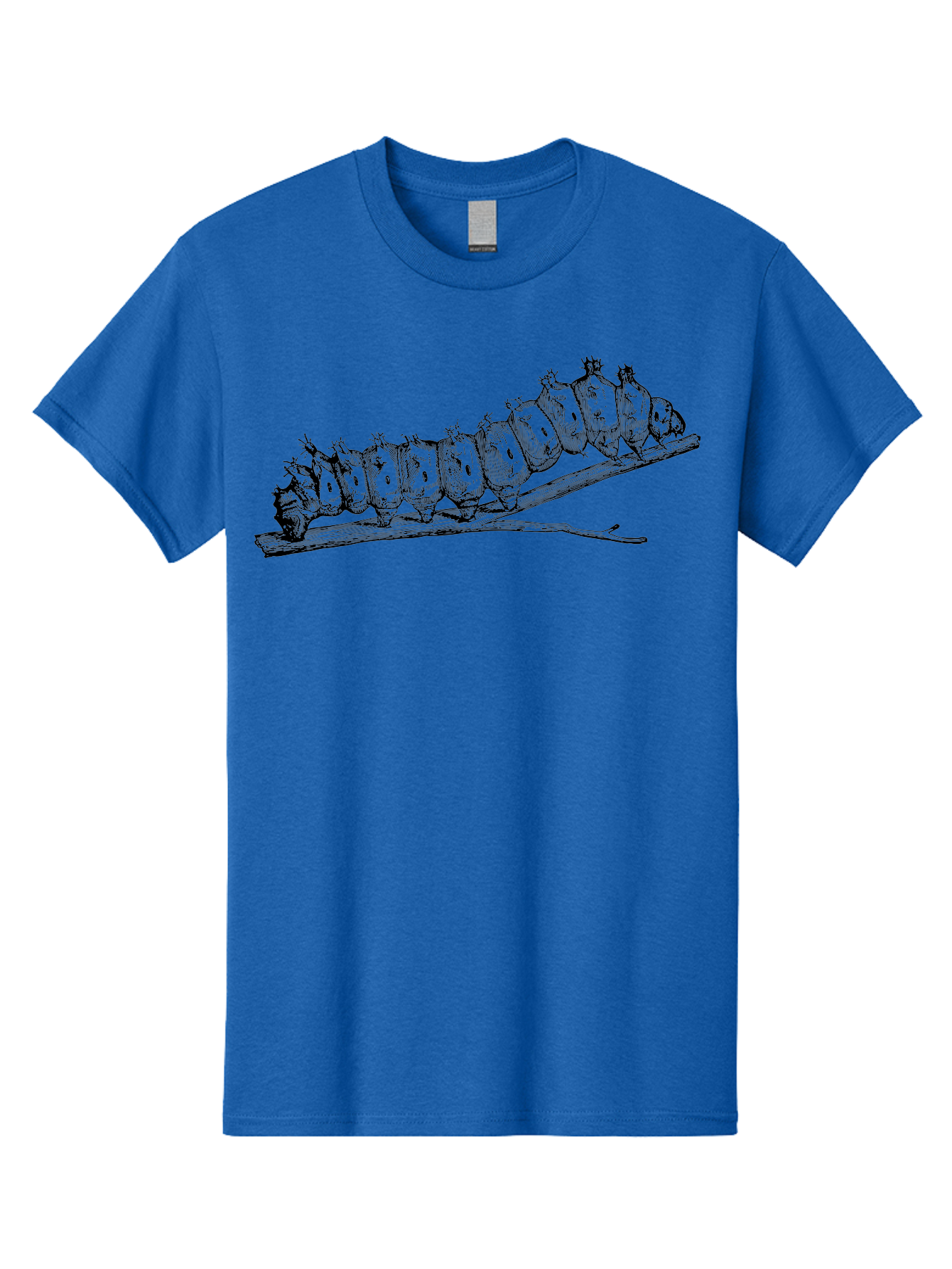 Caterpillar-On-Branch Men'S Graphic Tee, 100% Cotton, Comfortable Casual Summer Wear, Machine Washable, Caterpillar On Branch, Insect Metamorphosis, Garden Pests, Butterfly Life Cycle, Caterpillar Stages, Insect Illustration, Entomology Art Aab518