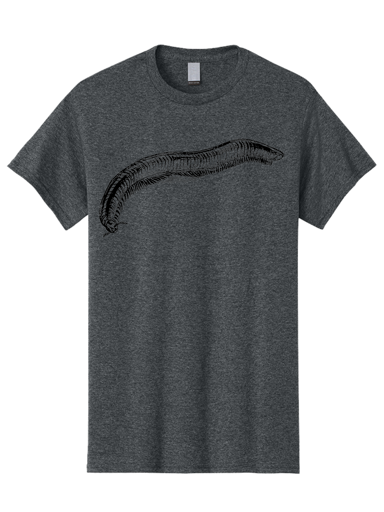 Centipede Men'S Graphic Tee, 100% Cotton, Comfortable Casual Summer Wear, Machine Washable, Centipede, Arthropod, Insect Anatomy, Detailed Drawing, Black Lines, Simple Background, Invertebrate, Segmented Body, Many Legs Aab522