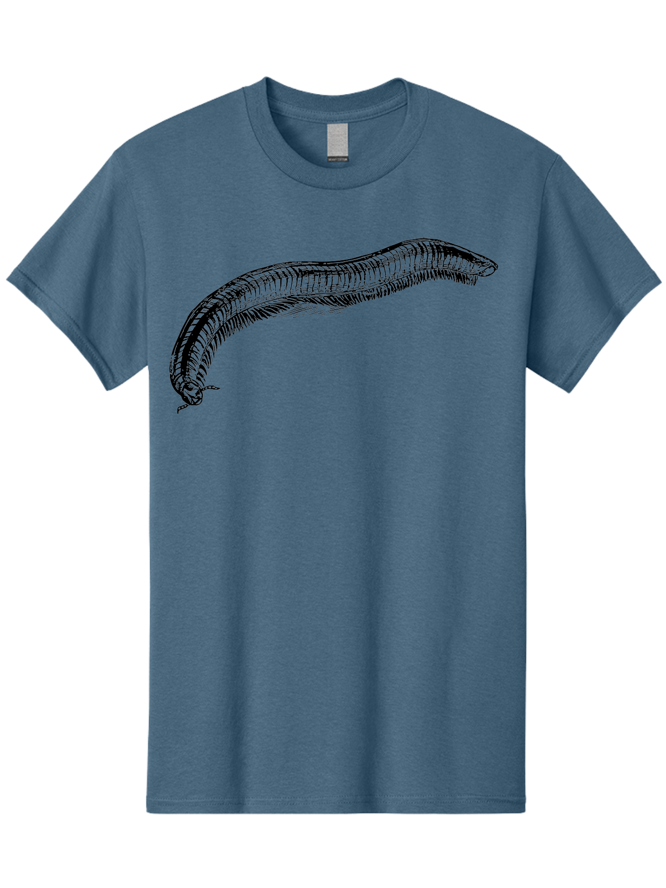 Centipede Men'S Graphic Tee, 100% Cotton, Comfortable Casual Summer Wear, Machine Washable, Centipede, Arthropod, Insect Anatomy, Detailed Drawing, Black Lines, Simple Background, Invertebrate, Segmented Body, Many Legs Aab522