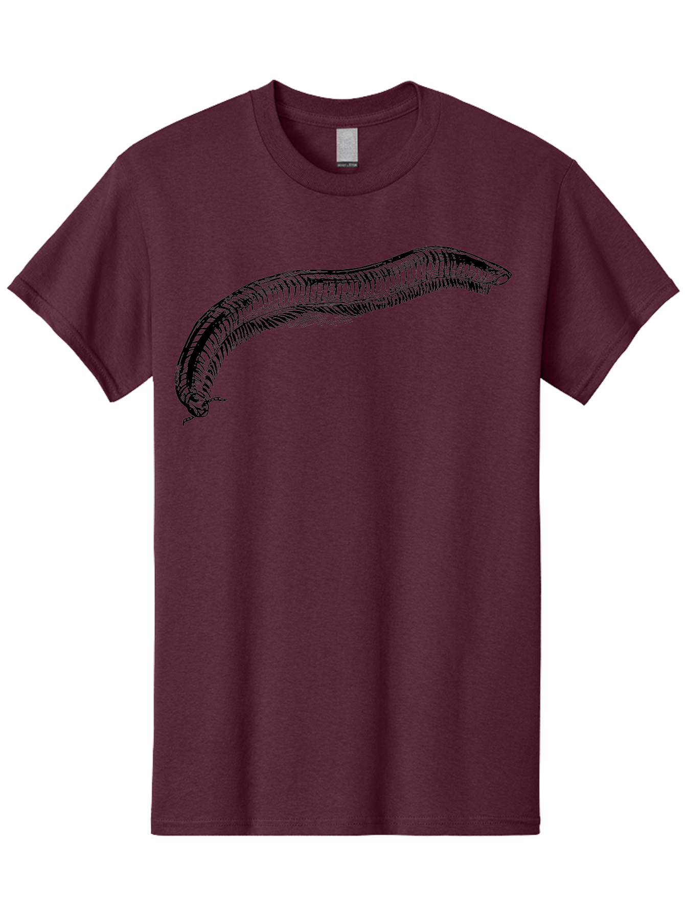Centipede Men'S Graphic Tee, 100% Cotton, Comfortable Casual Summer Wear, Machine Washable, Centipede, Arthropod, Insect Anatomy, Detailed Drawing, Black Lines, Simple Background, Invertebrate, Segmented Body, Many Legs Aab522