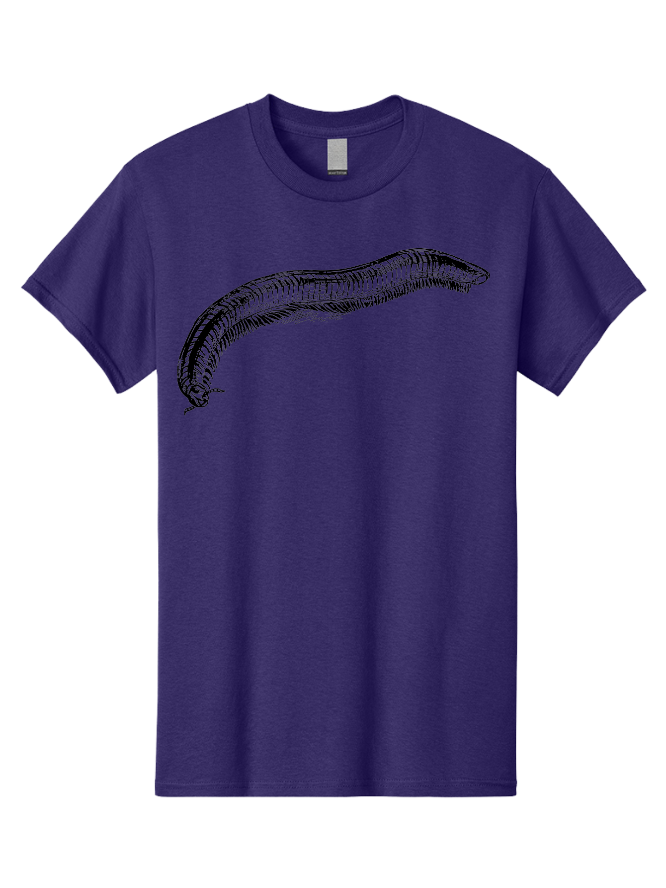Centipede Men'S Graphic Tee, 100% Cotton, Comfortable Casual Summer Wear, Machine Washable, Centipede, Arthropod, Insect Anatomy, Detailed Drawing, Black Lines, Simple Background, Invertebrate, Segmented Body, Many Legs Aab522