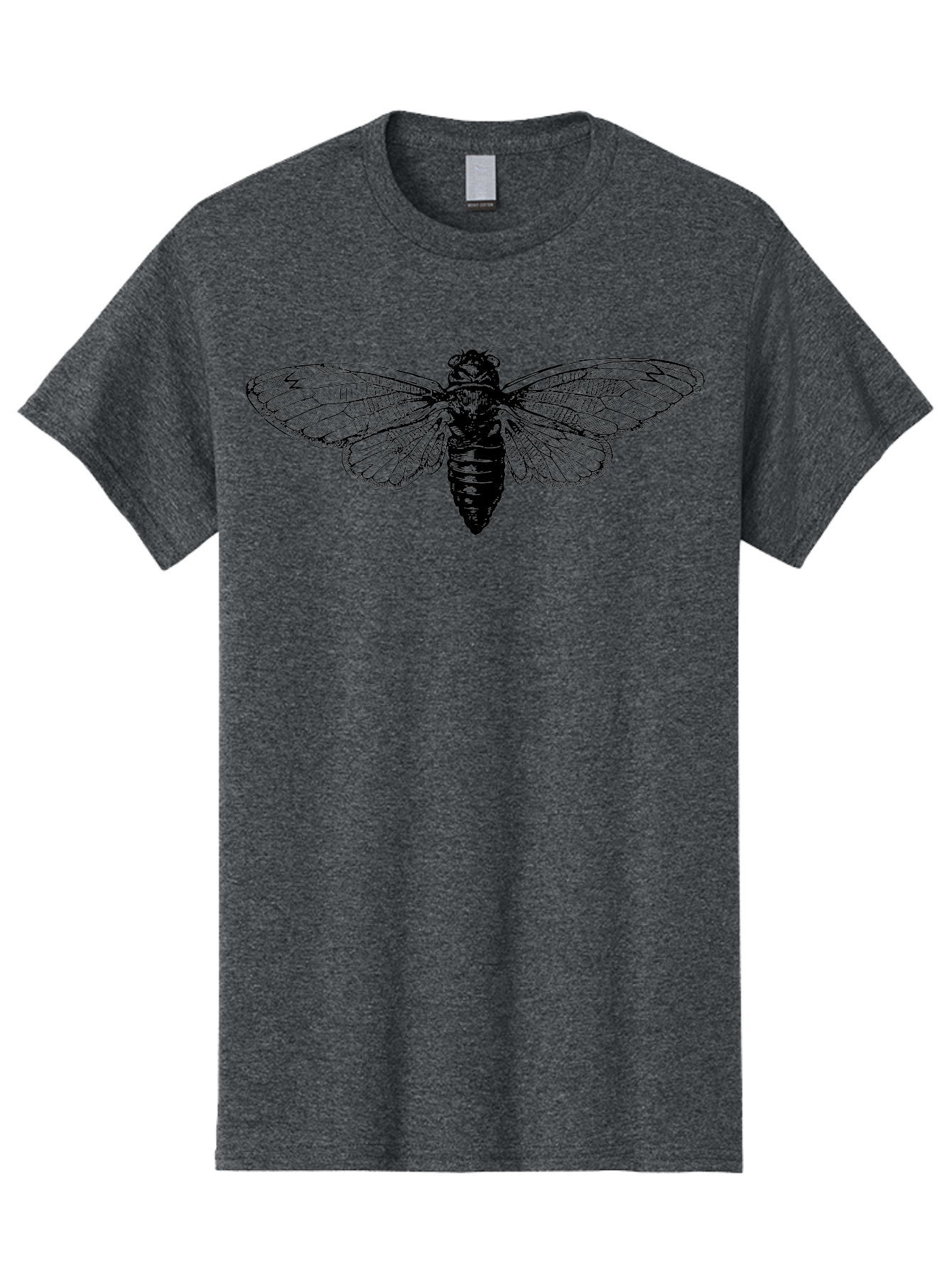 Cicada Men'S Graphic Tee, 100% Cotton, Comfortable Casual Summer Wear, Machine Washable, Cicada Insect, Insect Illustration, Bug Art, Entomology, Wildlife Graphics, Insect Wings, Detailed Drawing, Black And Green, Cicada Species Aab523
