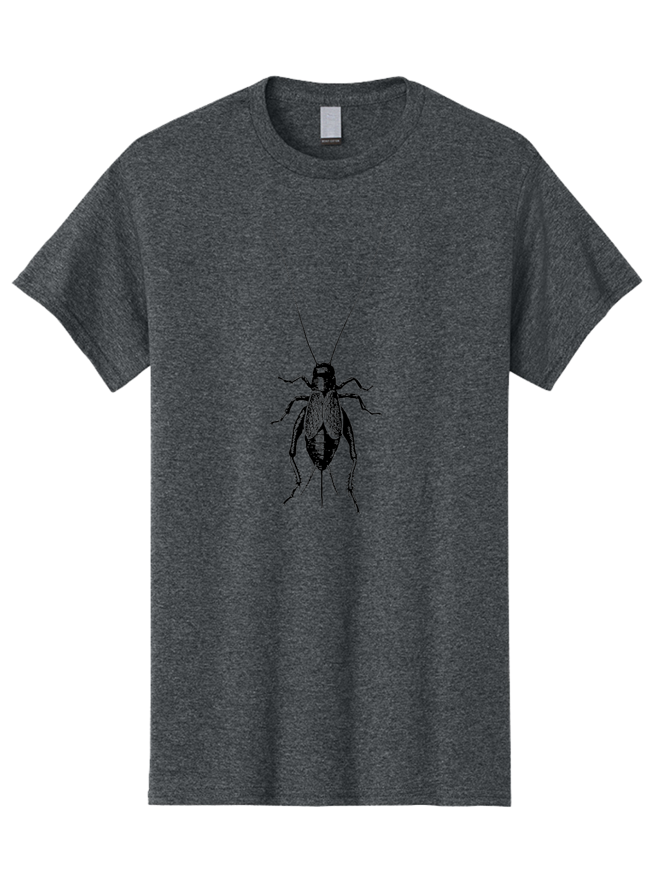 Cricket-1 Men'S Graphic Tee, 100% Cotton, Comfortable Casual Summer Wear, Machine Washable, Black Cockroach, Insect Silhouette, Detailed Illustration, Creepy Crawlies, Entomology Art, Bug Graphics, Vector Design, Pest Control Imagery Aab524