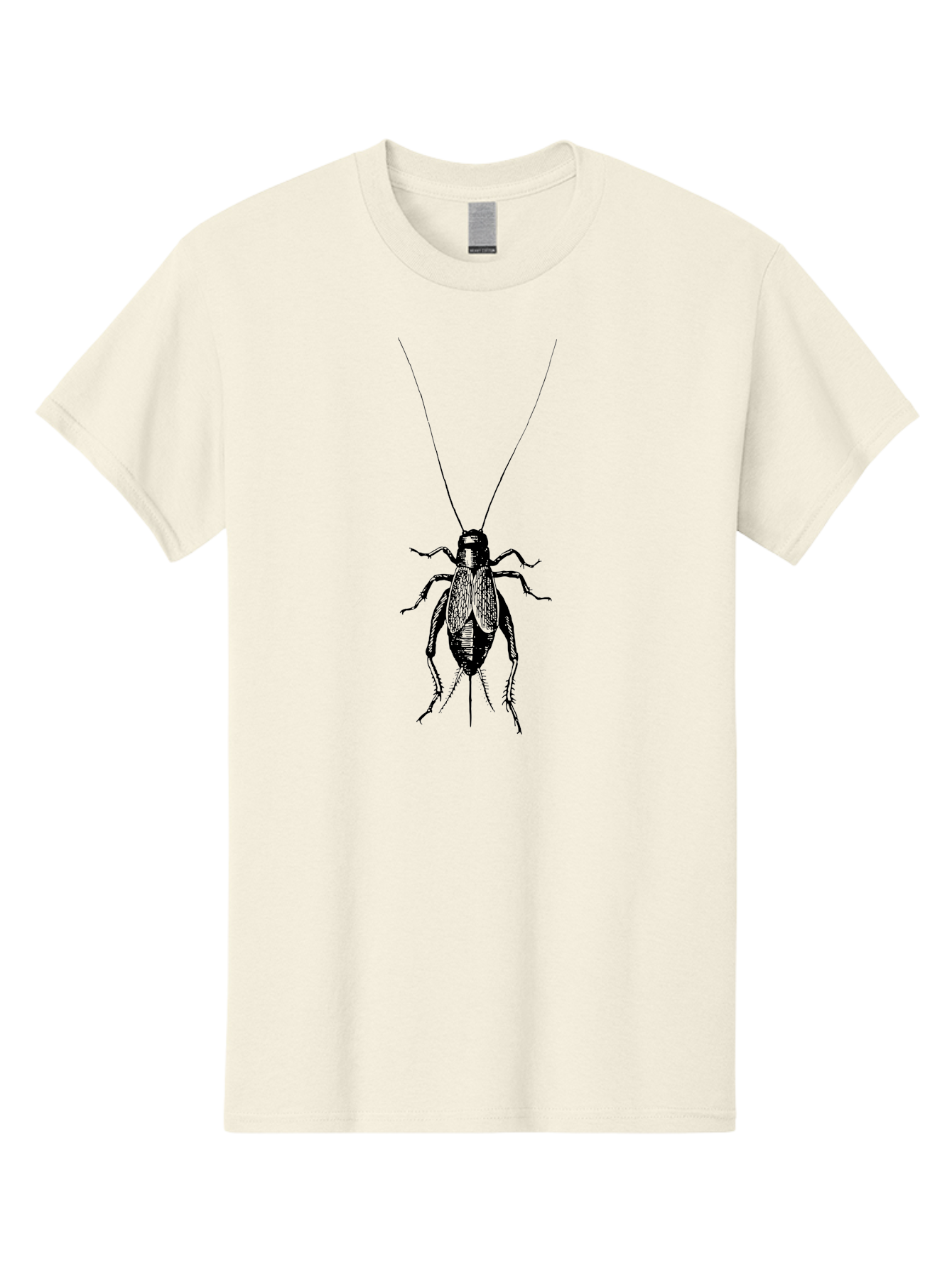 Cricket-1 Men'S Graphic Tee, 100% Cotton, Comfortable Casual Summer Wear, Machine Washable, Black Cockroach, Insect Silhouette, Detailed Illustration, Creepy Crawlies, Entomology Art, Bug Graphics, Vector Design, Pest Control Imagery Aab524