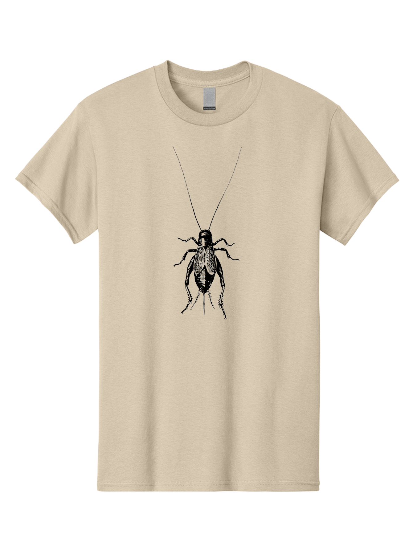 Cricket-1 Men'S Graphic Tee, 100% Cotton, Comfortable Casual Summer Wear, Machine Washable, Black Cockroach, Insect Silhouette, Detailed Illustration, Creepy Crawlies, Entomology Art, Bug Graphics, Vector Design, Pest Control Imagery Aab524