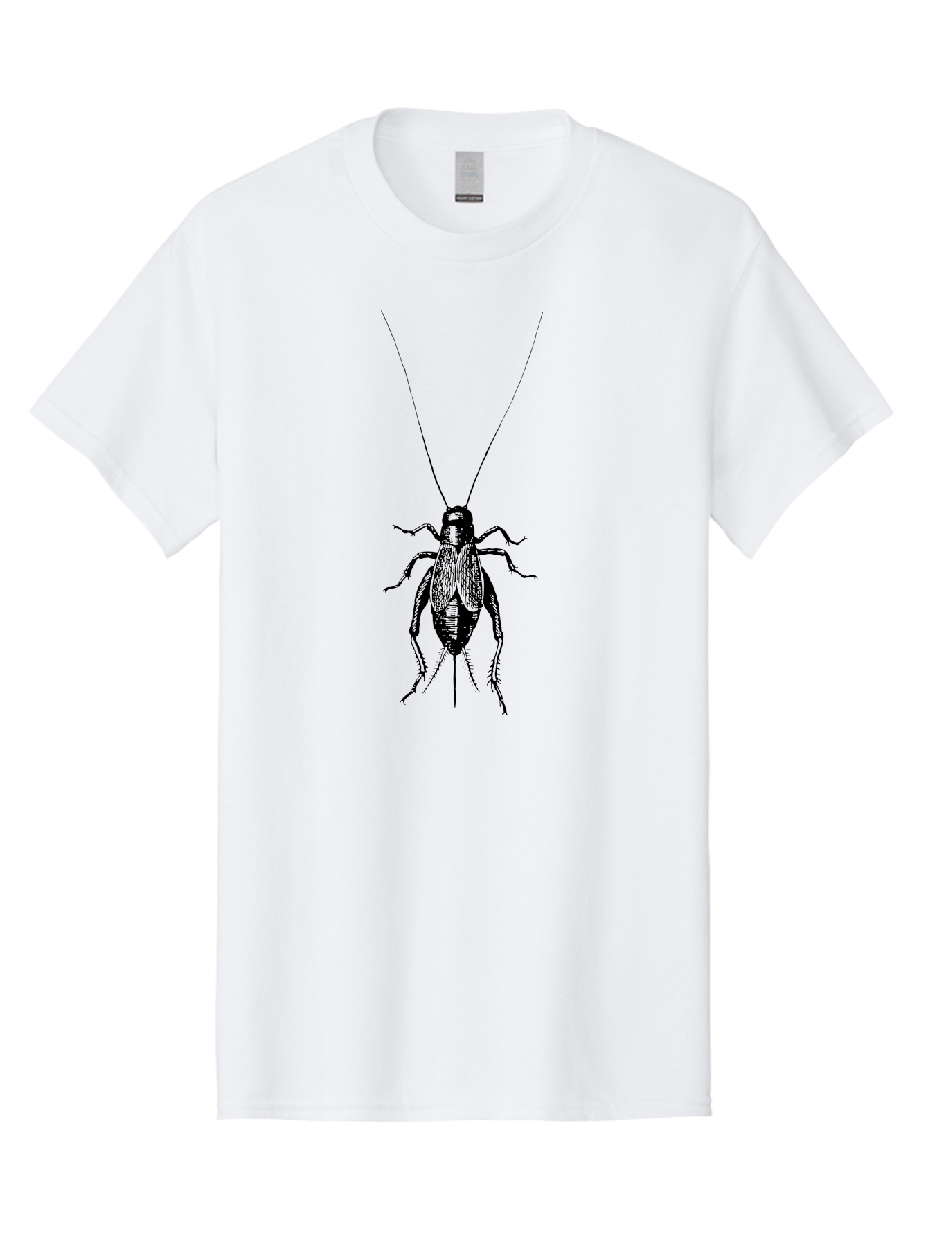 Cricket-1 Men'S Graphic Tee, 100% Cotton, Comfortable Casual Summer Wear, Machine Washable, Black Cockroach, Insect Silhouette, Detailed Illustration, Creepy Crawlies, Entomology Art, Bug Graphics, Vector Design, Pest Control Imagery Aab524