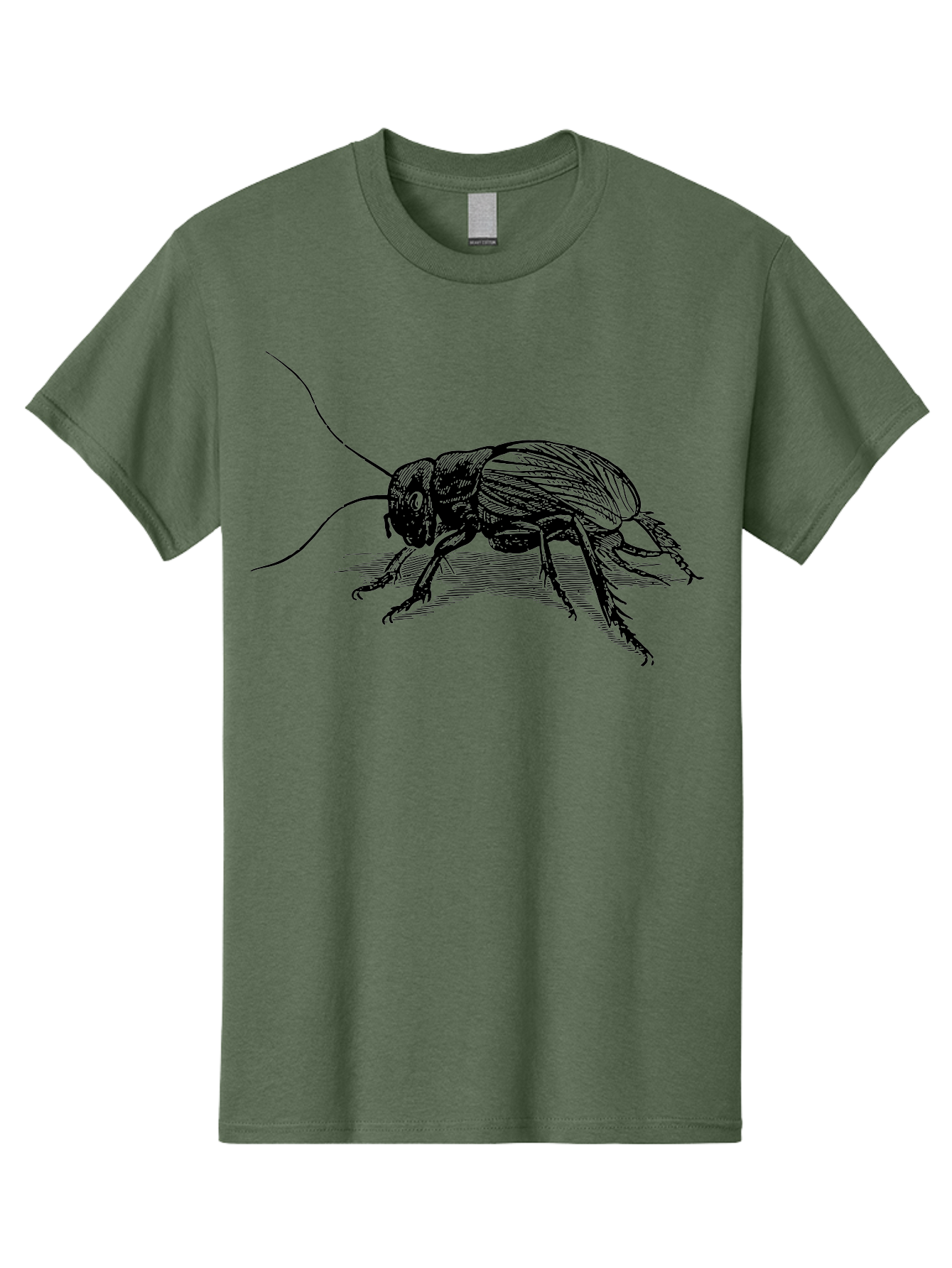 Cricket-2 Men'S Graphic Tee, 100% Cotton, Comfortable Casual Summer Wear, Machine Washable, Cricket Insect, Black Illustration, Detailed Drawing, Insect Anatomy, Entomology Art, Wildlife Illustration, Insect Wings, Long Antennae Aab525