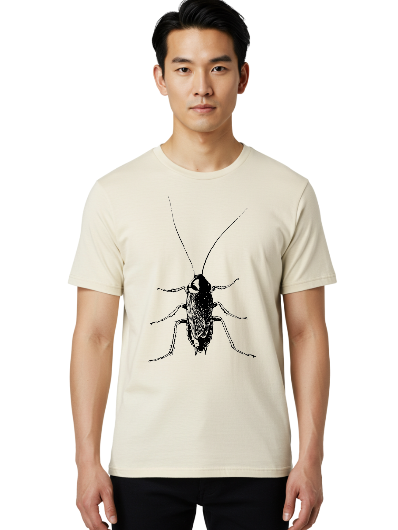 Cricket Men'S Graphic Tee, 100% Cotton, Comfortable Casual Summer Wear, Machine Washable, Black Cricket Illustration, Insect Art, Detailed Drawing, Entomology, Bug Graphics, Vector Image, Insect Silhouette Aab526