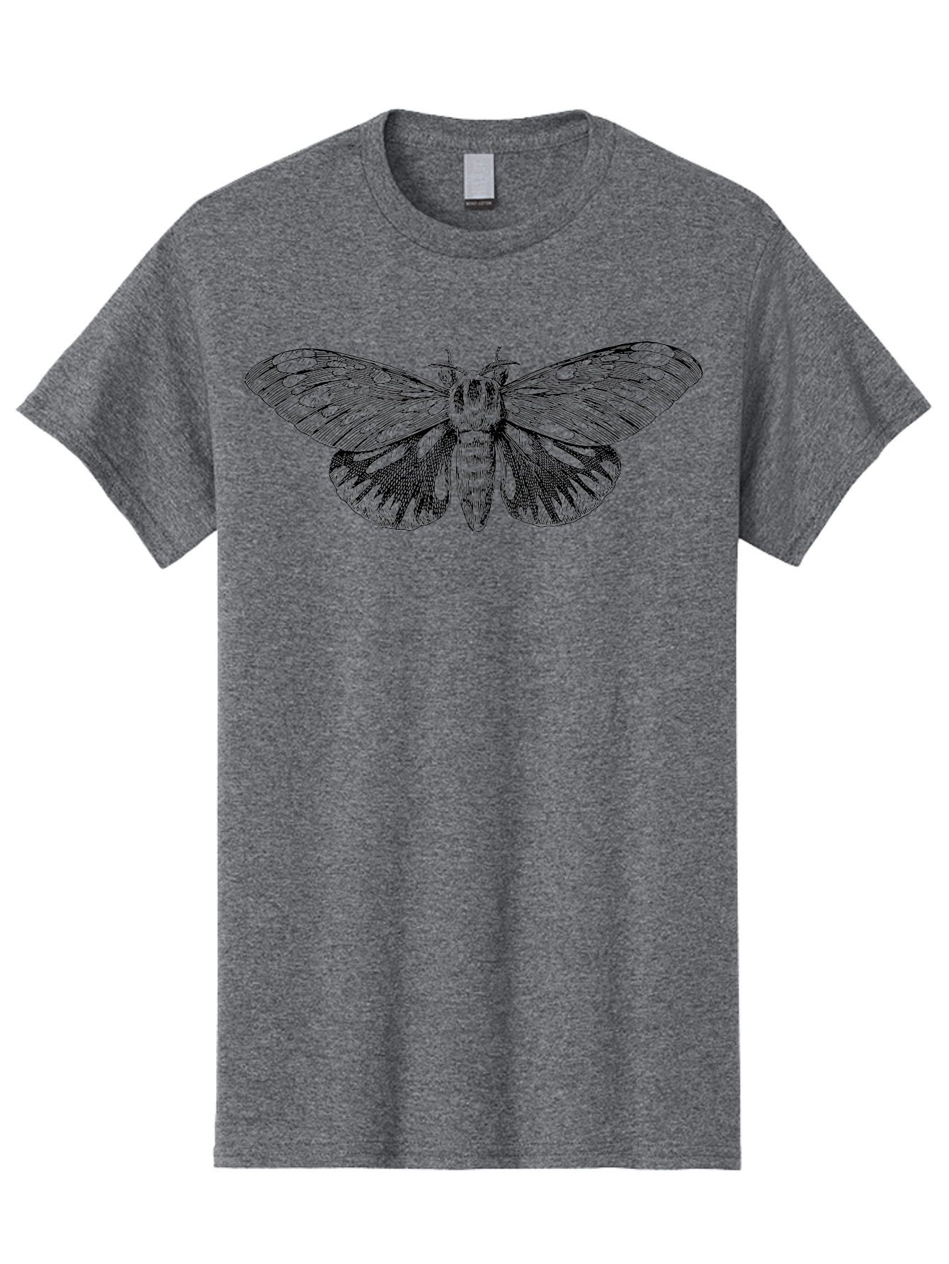 Death-S-Head-Hawkmoth Men'S Graphic Tee, 100% Cotton, Comfortable Casual Summer Wear, Machine Washable, Moth Illustration, Insect Art, Detailed Drawing, Butterfly Design, Wing Pattern, Entomology, Delicate Wings, Ornate Details, Abstract Art Aab527