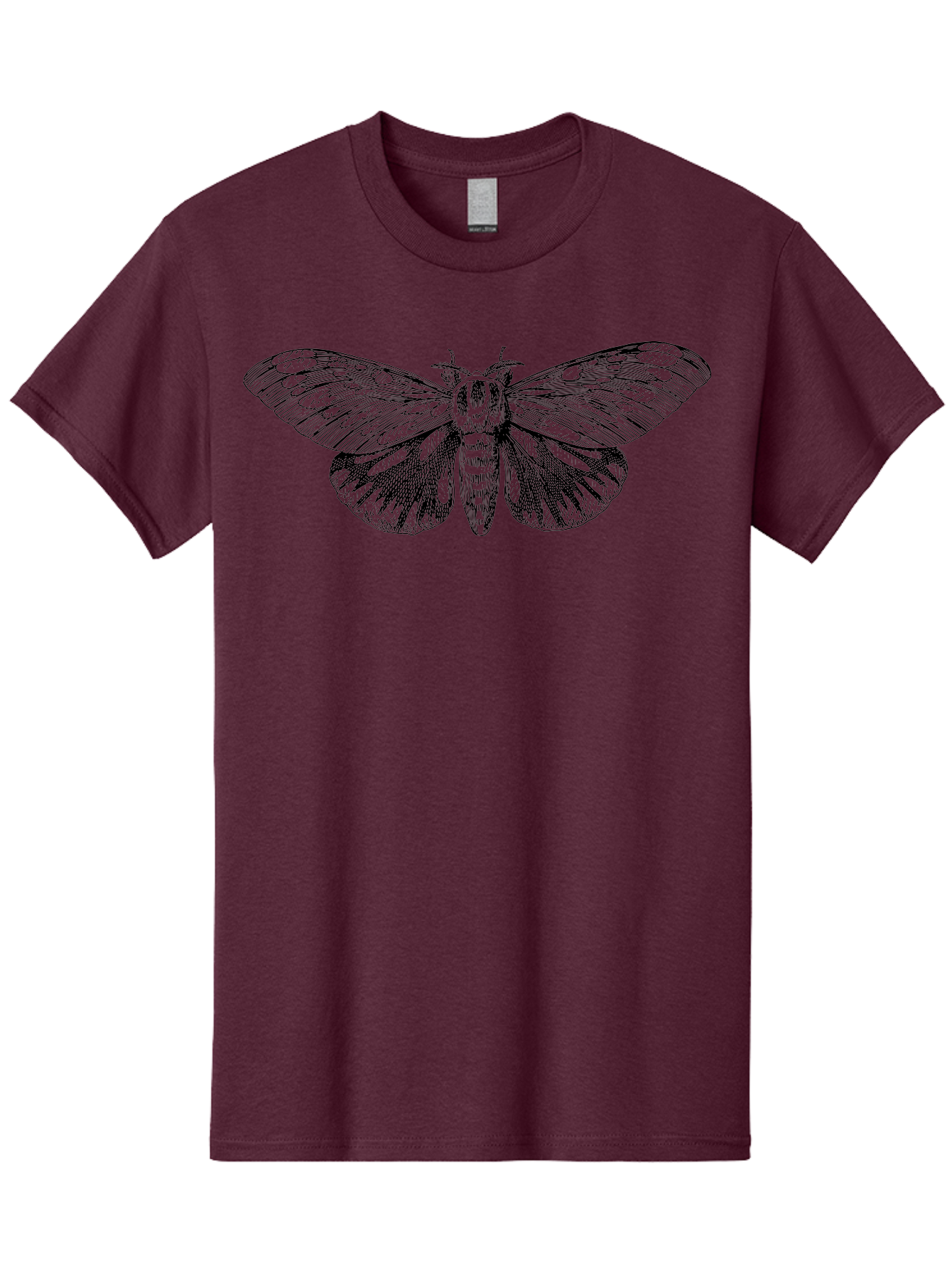 Death-S-Head-Hawkmoth Men'S Graphic Tee, 100% Cotton, Comfortable Casual Summer Wear, Machine Washable, Moth Illustration, Insect Art, Detailed Drawing, Butterfly Design, Wing Pattern, Entomology, Delicate Wings, Ornate Details, Abstract Art Aab527