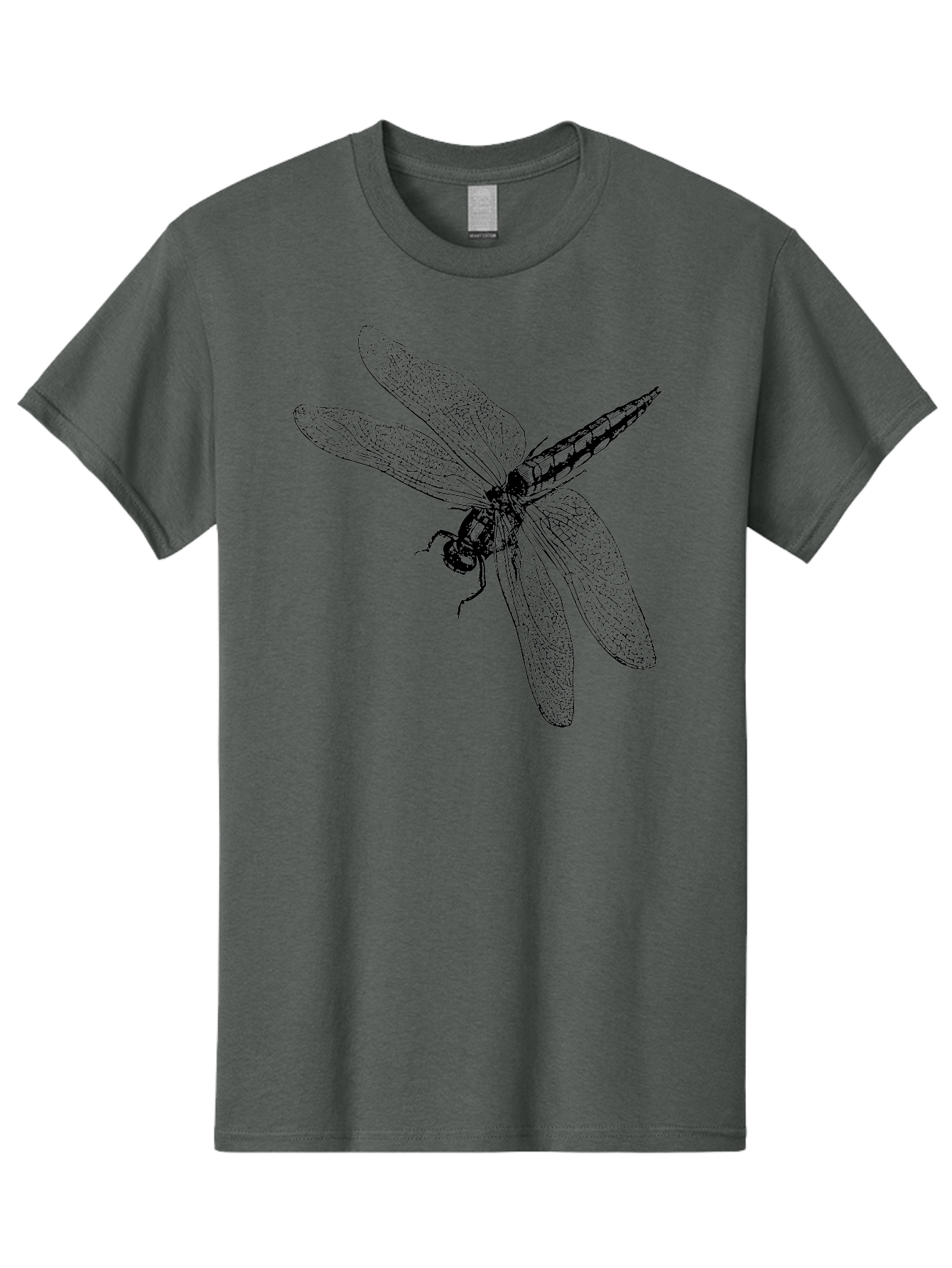Dragonfly-1 Men'S Graphic Tee, 100% Cotton, Comfortable Casual Summer Wear, Machine Washable, Dragonfly Wings, Insect Art, Detailed Illustration, Black And Green, Wingspan, Dragonfly Species, Insect Anatomy, Delicate Patterns Aab528
