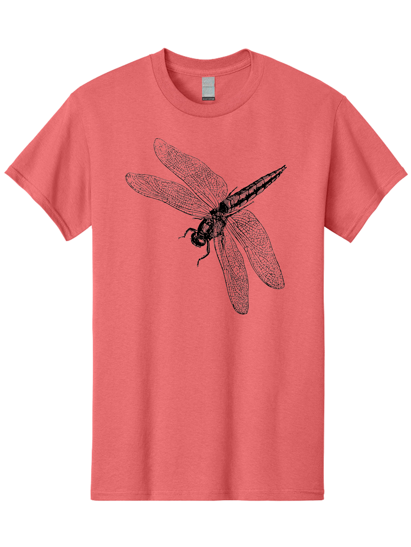 Dragonfly-1 Men'S Graphic Tee, 100% Cotton, Comfortable Casual Summer Wear, Machine Washable, Dragonfly Wings, Insect Art, Detailed Illustration, Black And Green, Wingspan, Dragonfly Species, Insect Anatomy, Delicate Patterns Aab528