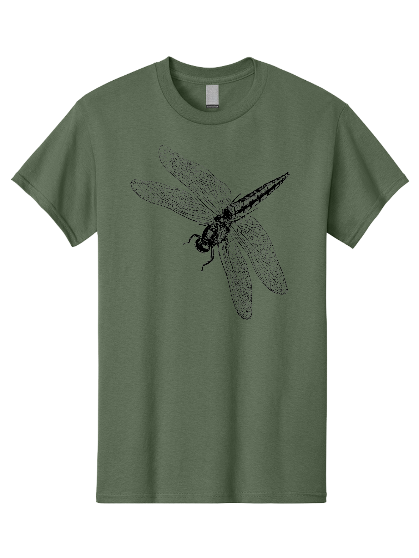 Dragonfly-1 Men'S Graphic Tee, 100% Cotton, Comfortable Casual Summer Wear, Machine Washable, Dragonfly Wings, Insect Art, Detailed Illustration, Black And Green, Wingspan, Dragonfly Species, Insect Anatomy, Delicate Patterns Aab528