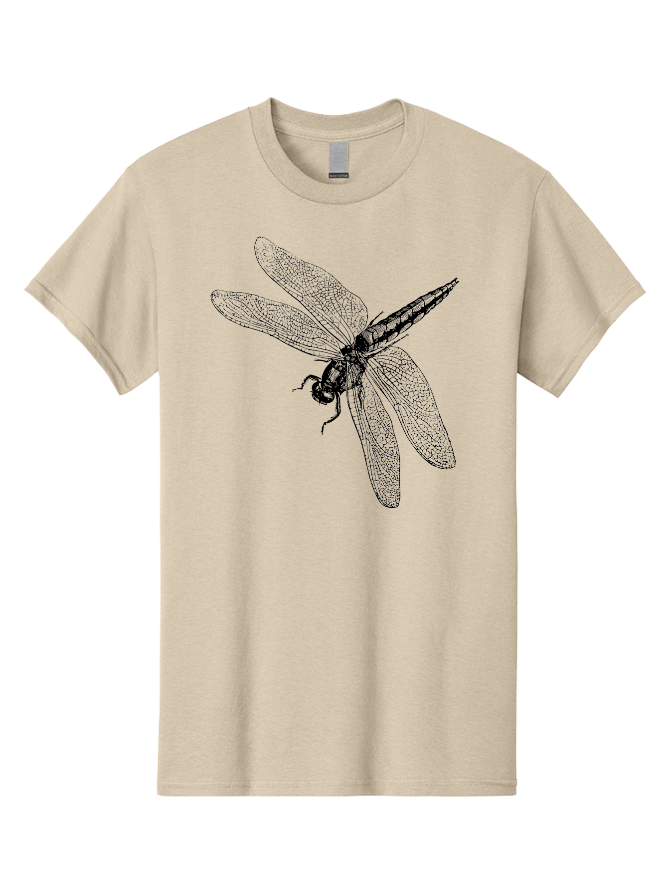 Dragonfly-1 Men'S Graphic Tee, 100% Cotton, Comfortable Casual Summer Wear, Machine Washable, Dragonfly Wings, Insect Art, Detailed Illustration, Black And Green, Wingspan, Dragonfly Species, Insect Anatomy, Delicate Patterns Aab528