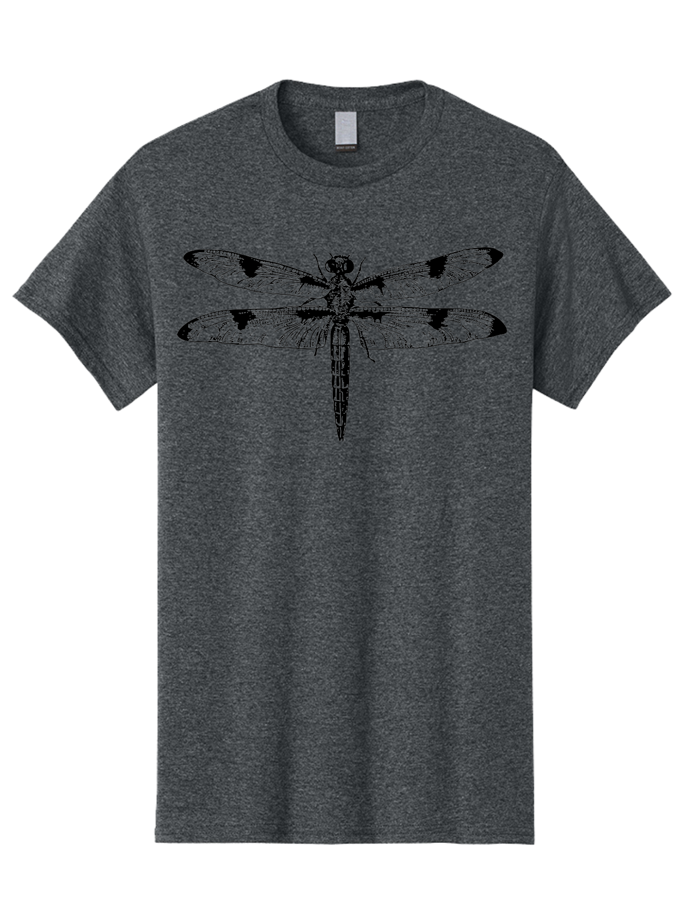 Dragonfly Men'S Graphic Tee, 100% Cotton, Comfortable Casual Summer Wear, Machine Washable, Black And White Dragonfly Art, Insect Illustration, Detailed Wings, Wildlife Artwork, Dragonfly Design, Nature Graphics Aab529
