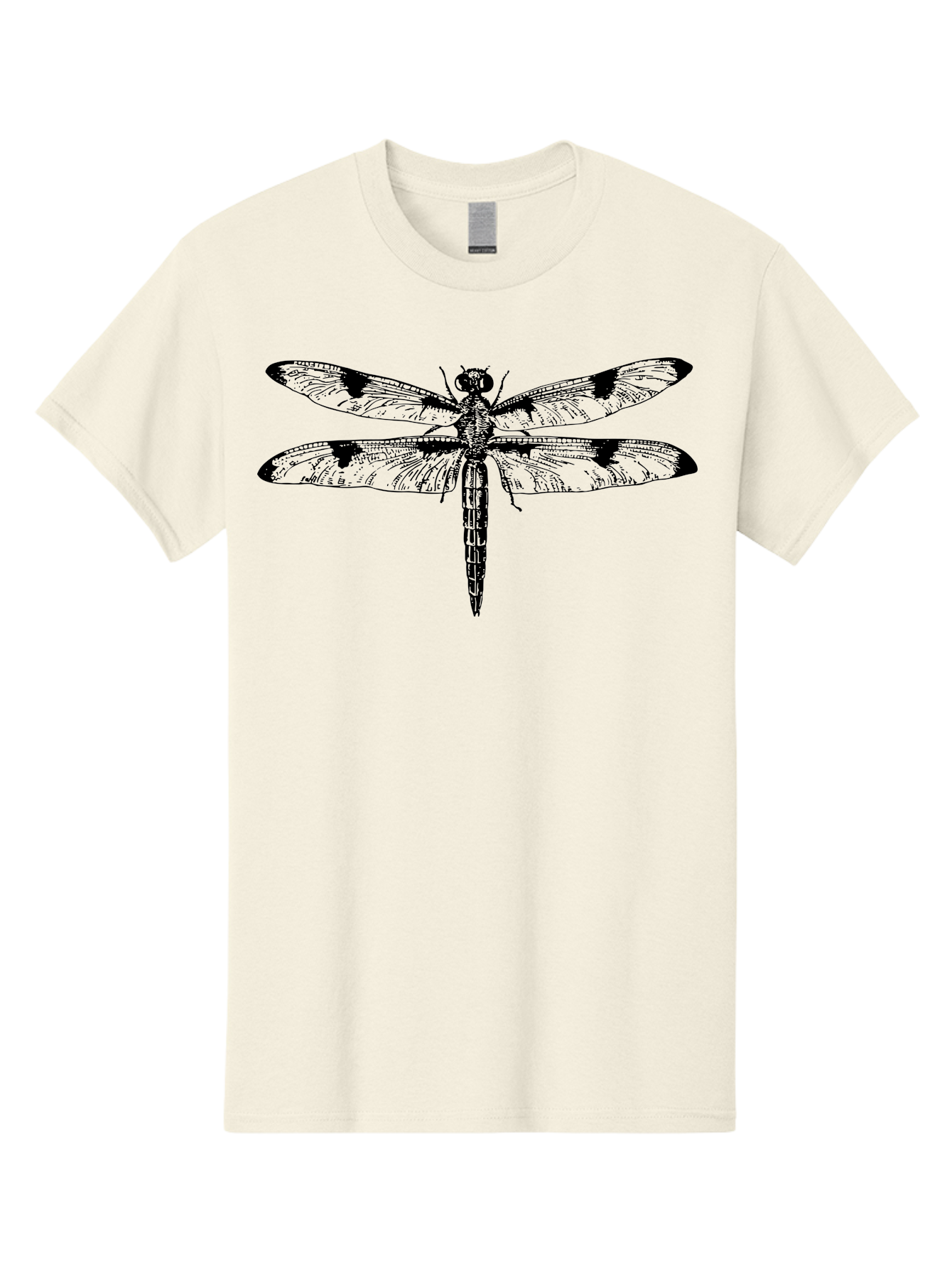 Dragonfly Men'S Graphic Tee, 100% Cotton, Comfortable Casual Summer Wear, Machine Washable, Black And White Dragonfly Art, Insect Illustration, Detailed Wings, Wildlife Artwork, Dragonfly Design, Nature Graphics Aab529