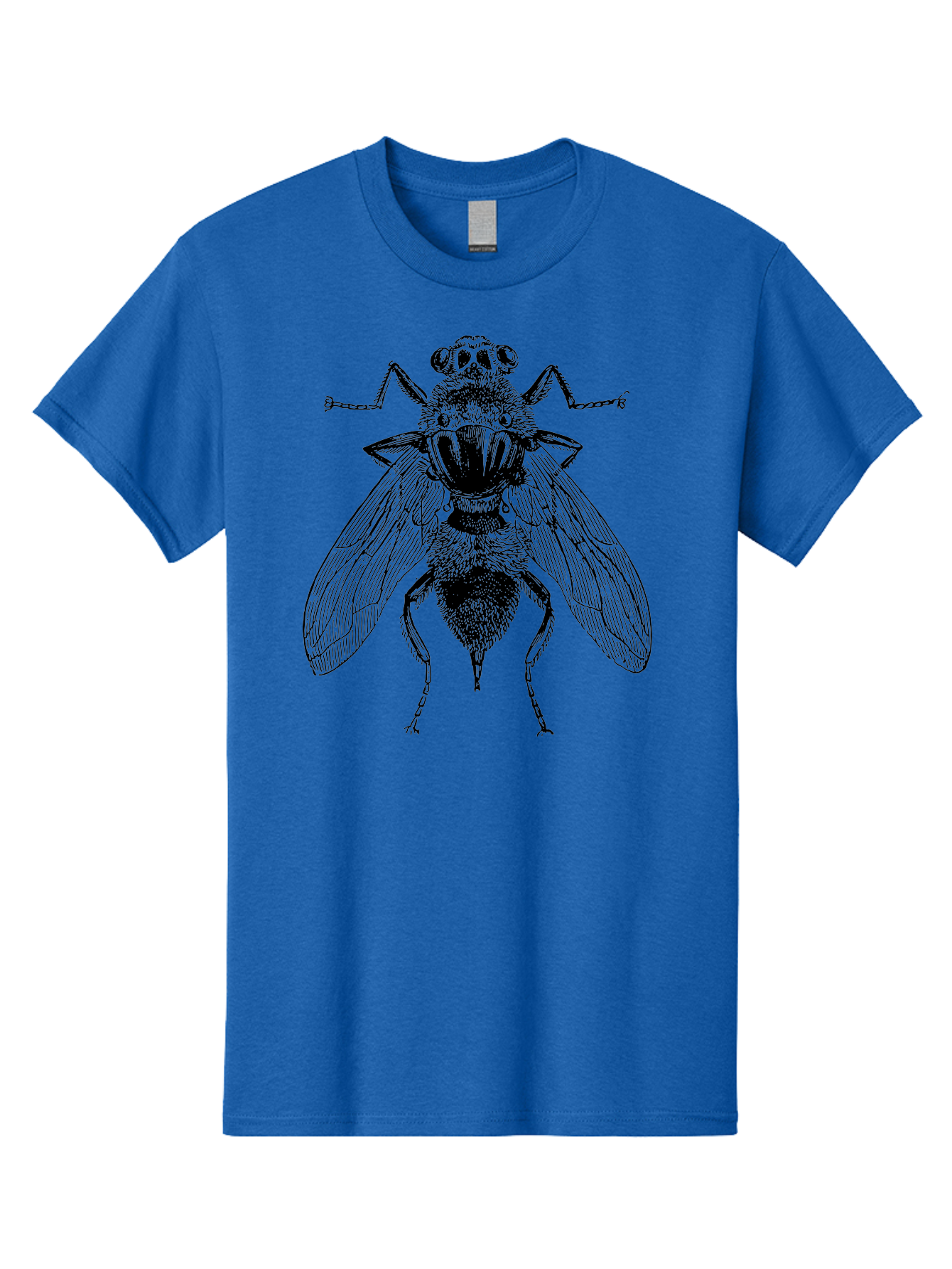 Fly-With-Chains Men'S Graphic Tee, 100% Cotton, Comfortable Casual Summer Wear, Machine Washable, Fly Illustration, Insect Art, Entomology, Chained Fly, Symbolic Art, Surreal Imagery, Detailed Drawing, Wings, Insects In Chains, Aab533