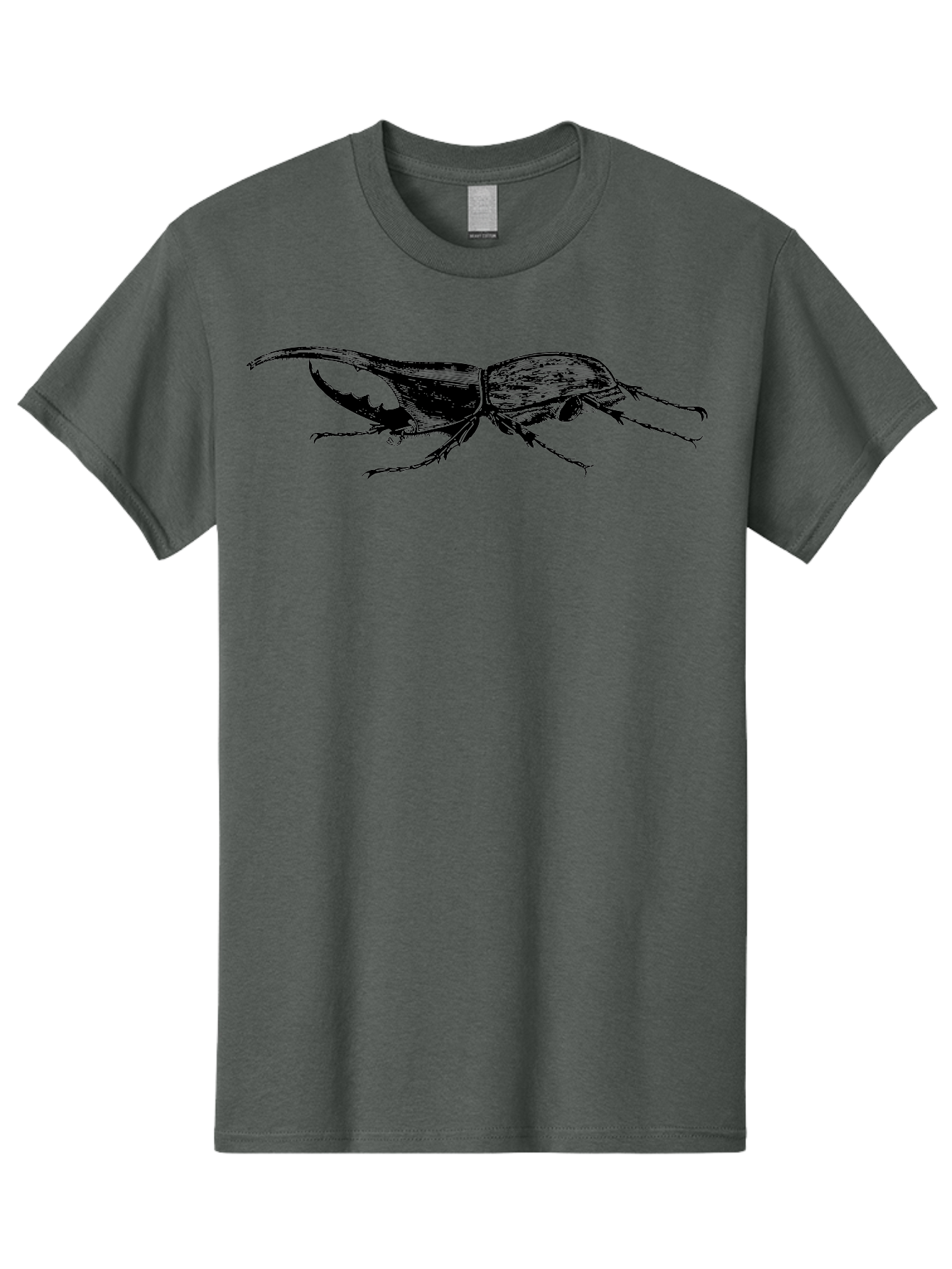 Giant-Stag-Beetle Men'S Graphic Tee, 100% Cotton, Comfortable Casual Summer Wear, Machine Washable, Giant Stag Beetle, Insect Silhouette, Wildlife Illustration, Entomology Art, Beetle Species, Dark Shadows, Detailed Insect, Insect Anatomy Aab535