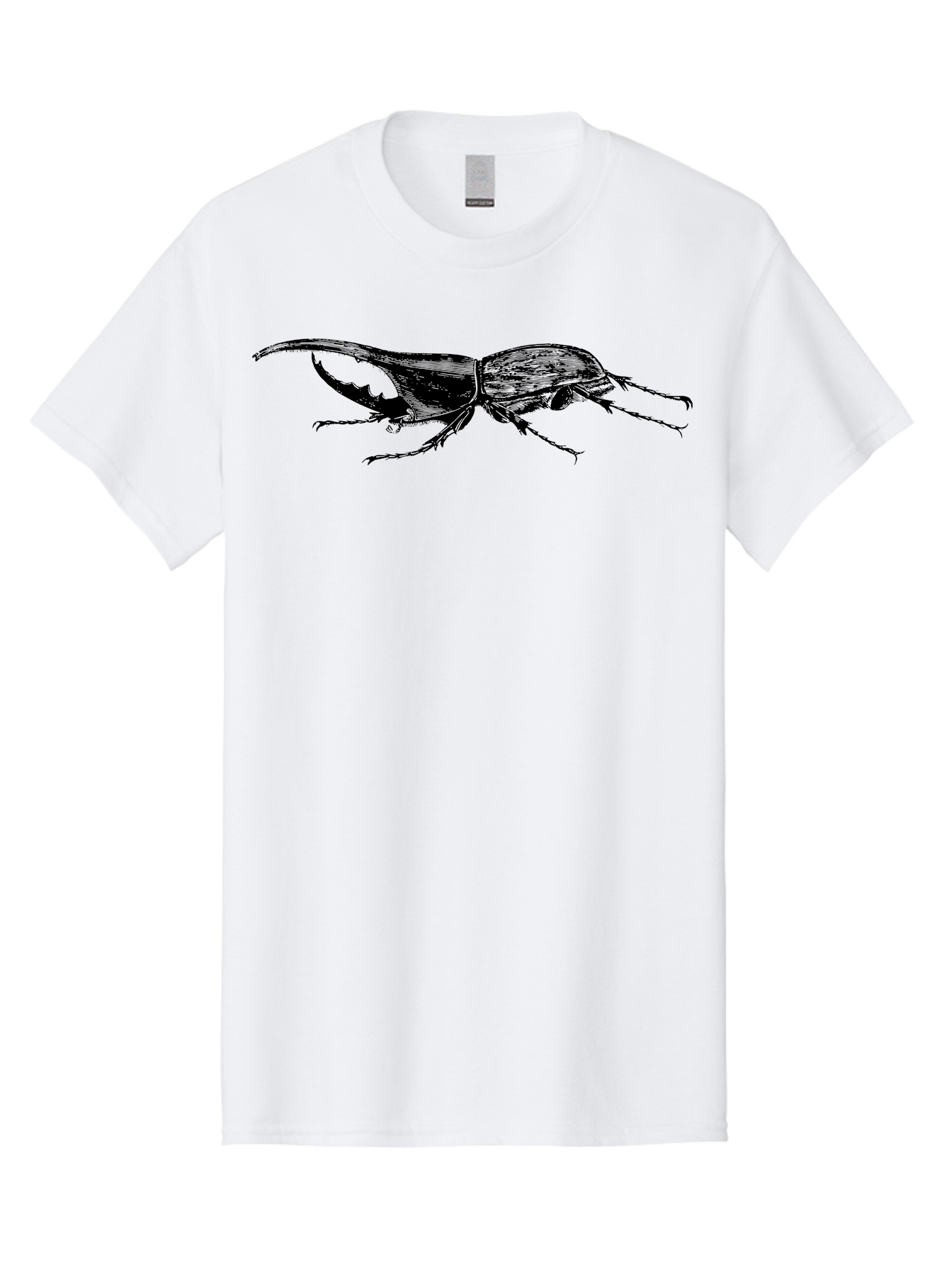 Giant-Stag-Beetle Men'S Graphic Tee, 100% Cotton, Comfortable Casual Summer Wear, Machine Washable, Giant Stag Beetle, Insect Silhouette, Wildlife Illustration, Entomology Art, Beetle Species, Dark Shadows, Detailed Insect, Insect Anatomy Aab535