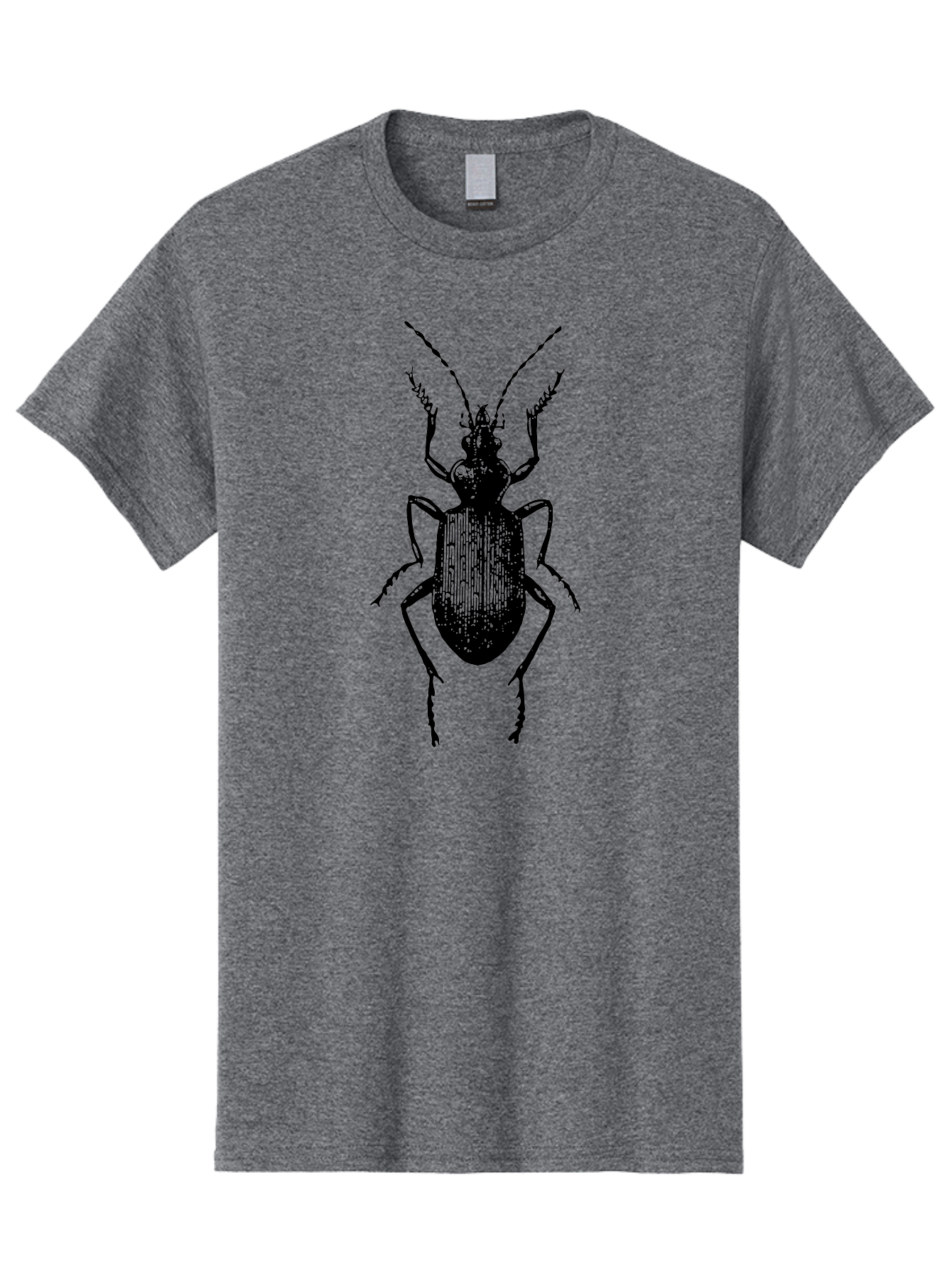 Ground-Beetle Men'S Graphic Tee, 100% Cotton, Comfortable Casual Summer Wear, Machine Washable, Black Beetle, Insect Silhouette, Detailed Illustration, Entomology Art, Bug Graphics, Six Legs, Antennae, Vector Design Aab538
