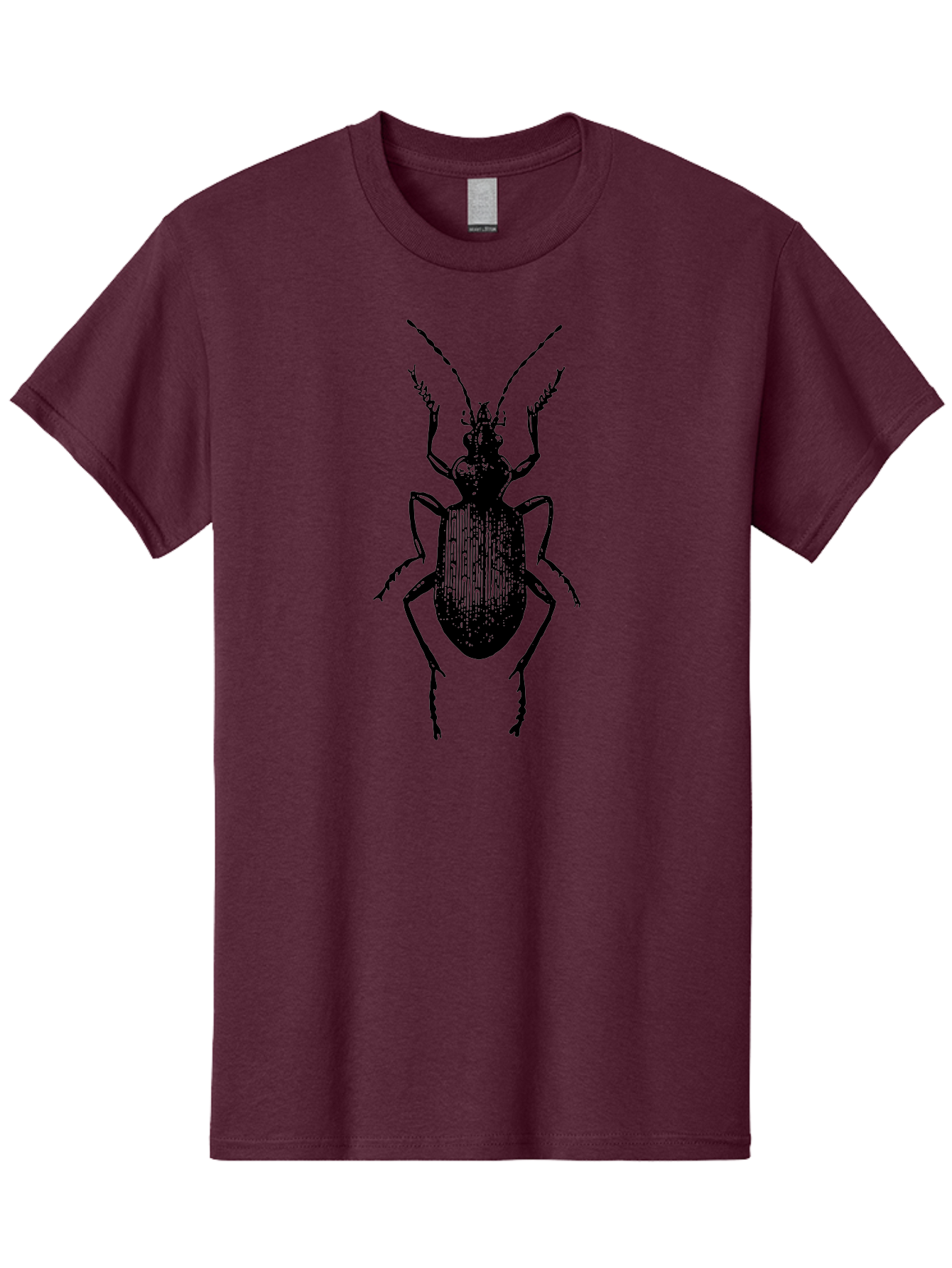 Ground-Beetle Men'S Graphic Tee, 100% Cotton, Comfortable Casual Summer Wear, Machine Washable, Black Beetle, Insect Silhouette, Detailed Illustration, Entomology Art, Bug Graphics, Six Legs, Antennae, Vector Design Aab538