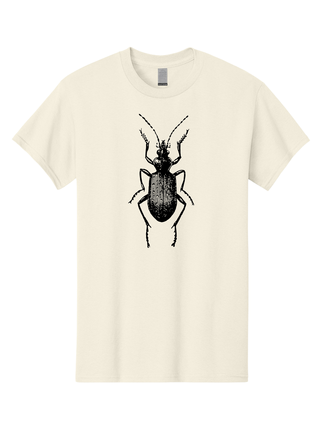 Ground-Beetle Men'S Graphic Tee, 100% Cotton, Comfortable Casual Summer Wear, Machine Washable, Black Beetle, Insect Silhouette, Detailed Illustration, Entomology Art, Bug Graphics, Six Legs, Antennae, Vector Design Aab538