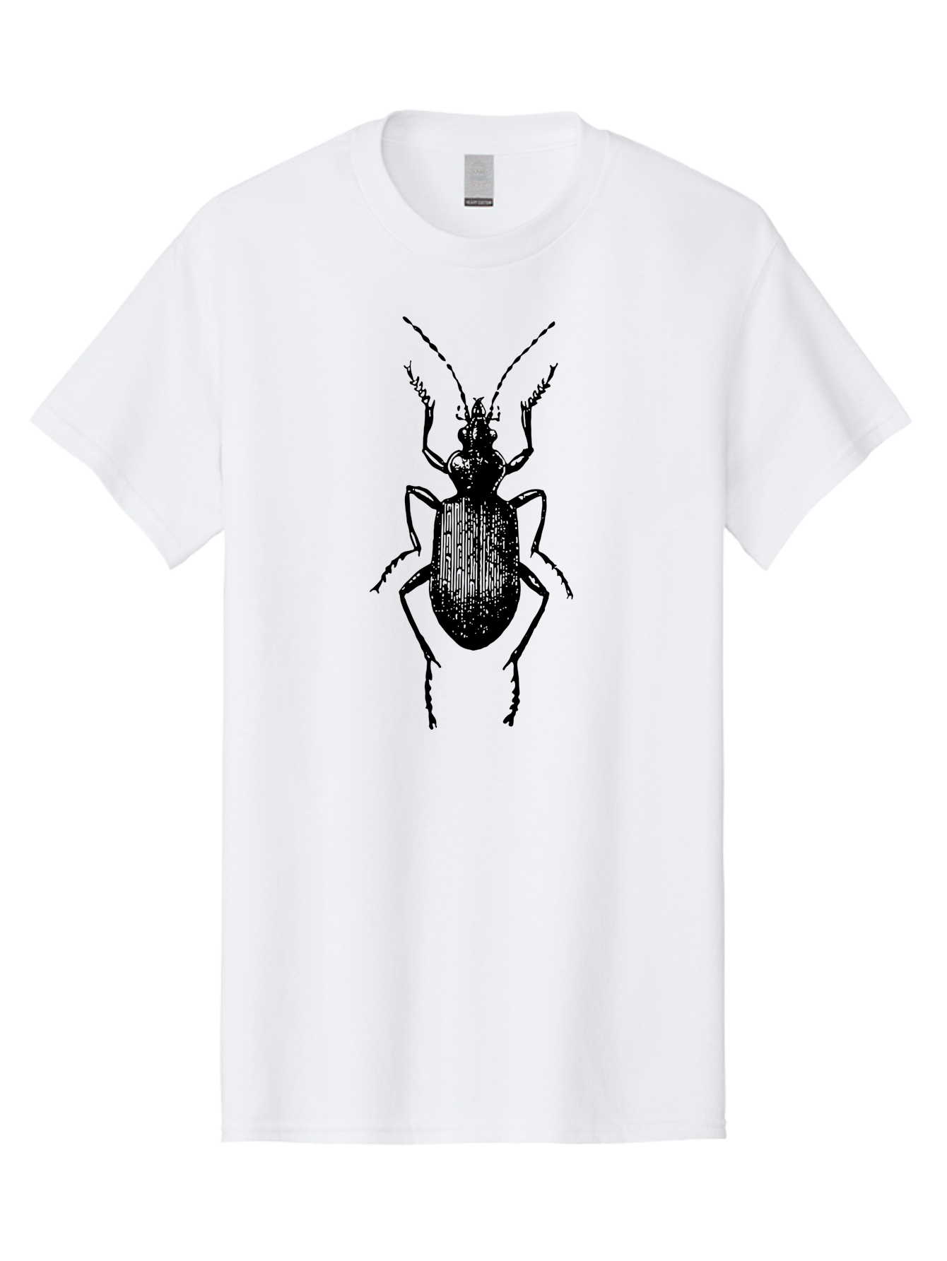 Ground-Beetle Men'S Graphic Tee, 100% Cotton, Comfortable Casual Summer Wear, Machine Washable, Black Beetle, Insect Silhouette, Detailed Illustration, Entomology Art, Bug Graphics, Six Legs, Antennae, Vector Design Aab538