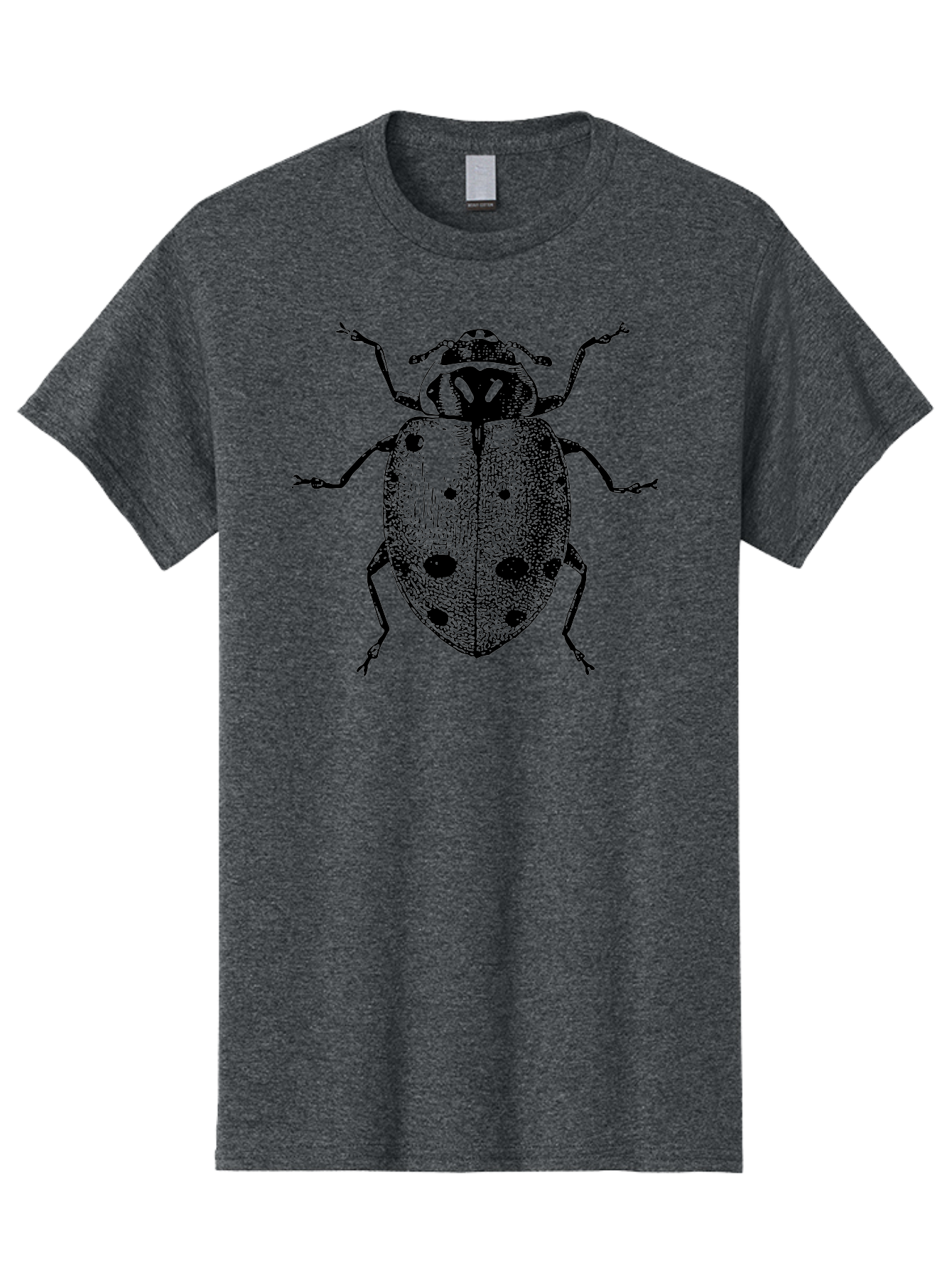 Ladybug Men'S Graphic Tee, 100% Cotton, Comfortable Casual Summer Wear, Machine Washable, Ladybug Illustration, Black Spots, Insect Drawing, Detailed Artwork, Entomology Art, Beetle Graphics, Natural History Illustration, Bug Design Aab542