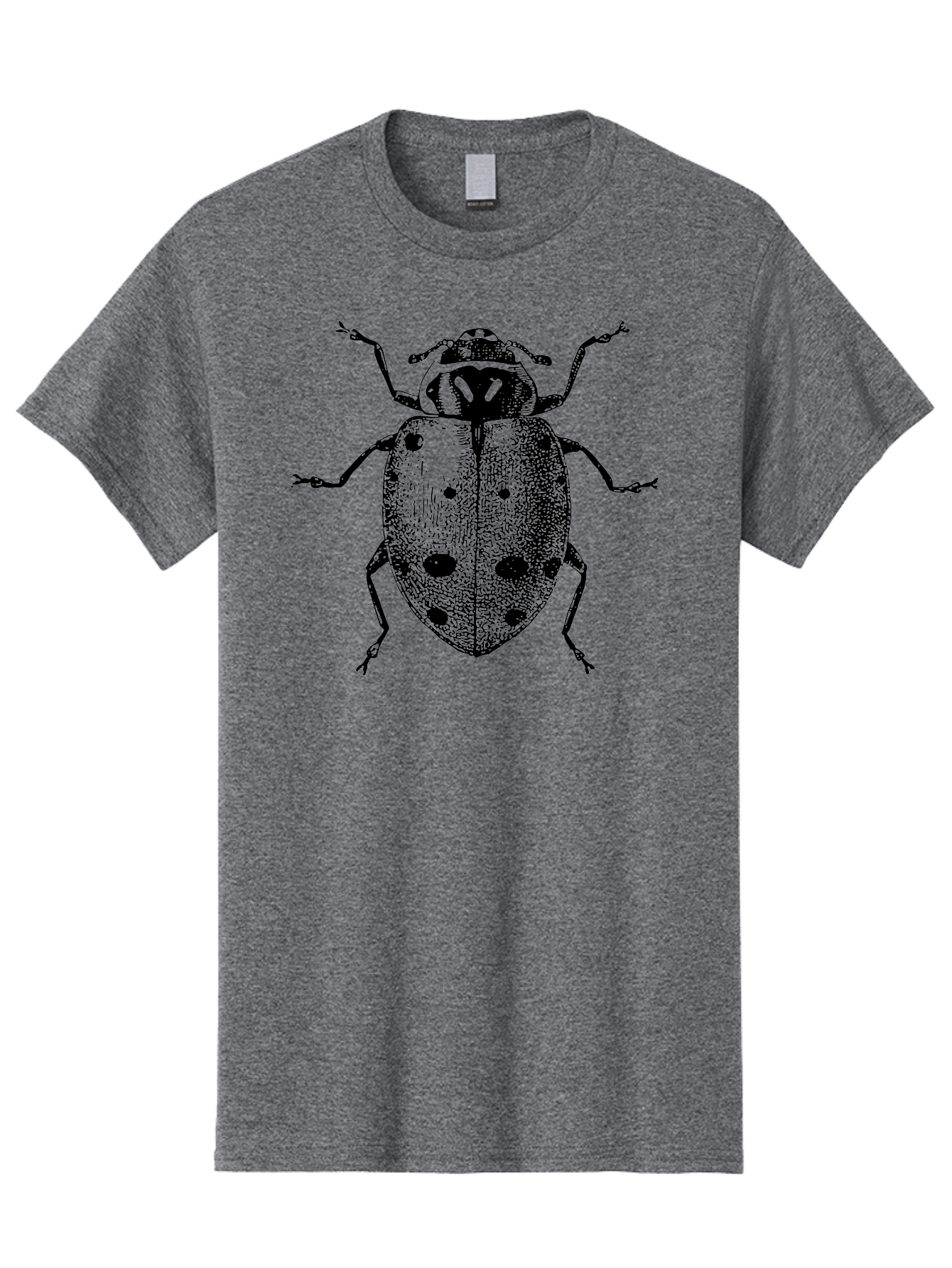 Ladybug Men'S Graphic Tee, 100% Cotton, Comfortable Casual Summer Wear, Machine Washable, Ladybug Illustration, Black Spots, Insect Drawing, Detailed Artwork, Entomology Art, Beetle Graphics, Natural History Illustration, Bug Design Aab542