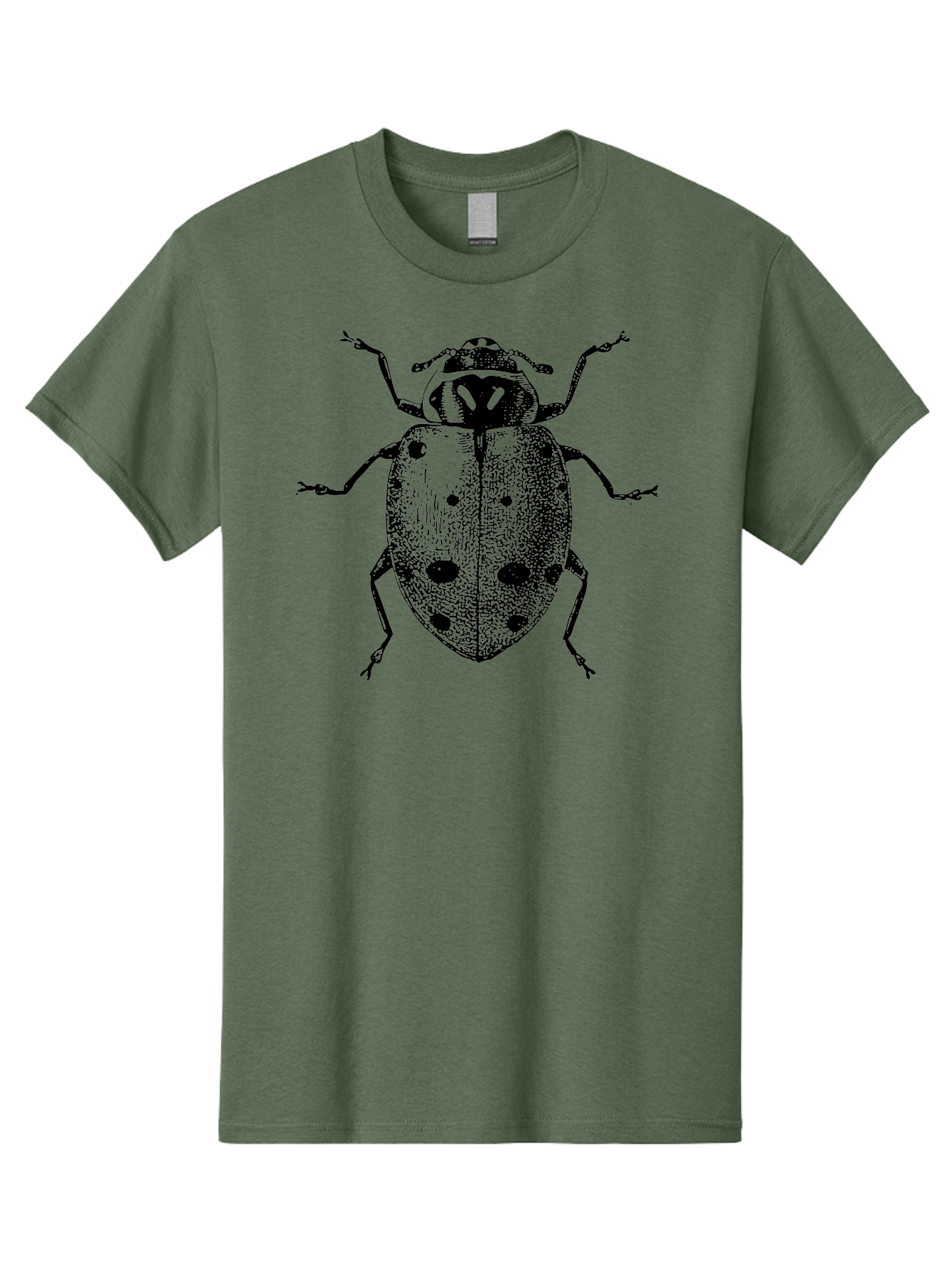 Ladybug Men'S Graphic Tee, 100% Cotton, Comfortable Casual Summer Wear, Machine Washable, Ladybug Illustration, Black Spots, Insect Drawing, Detailed Artwork, Entomology Art, Beetle Graphics, Natural History Illustration, Bug Design Aab542