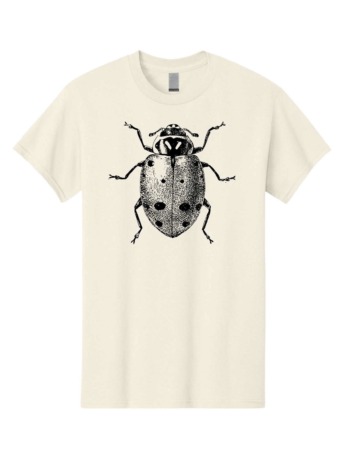 Ladybug Men'S Graphic Tee, 100% Cotton, Comfortable Casual Summer Wear, Machine Washable, Ladybug Illustration, Black Spots, Insect Drawing, Detailed Artwork, Entomology Art, Beetle Graphics, Natural History Illustration, Bug Design Aab542