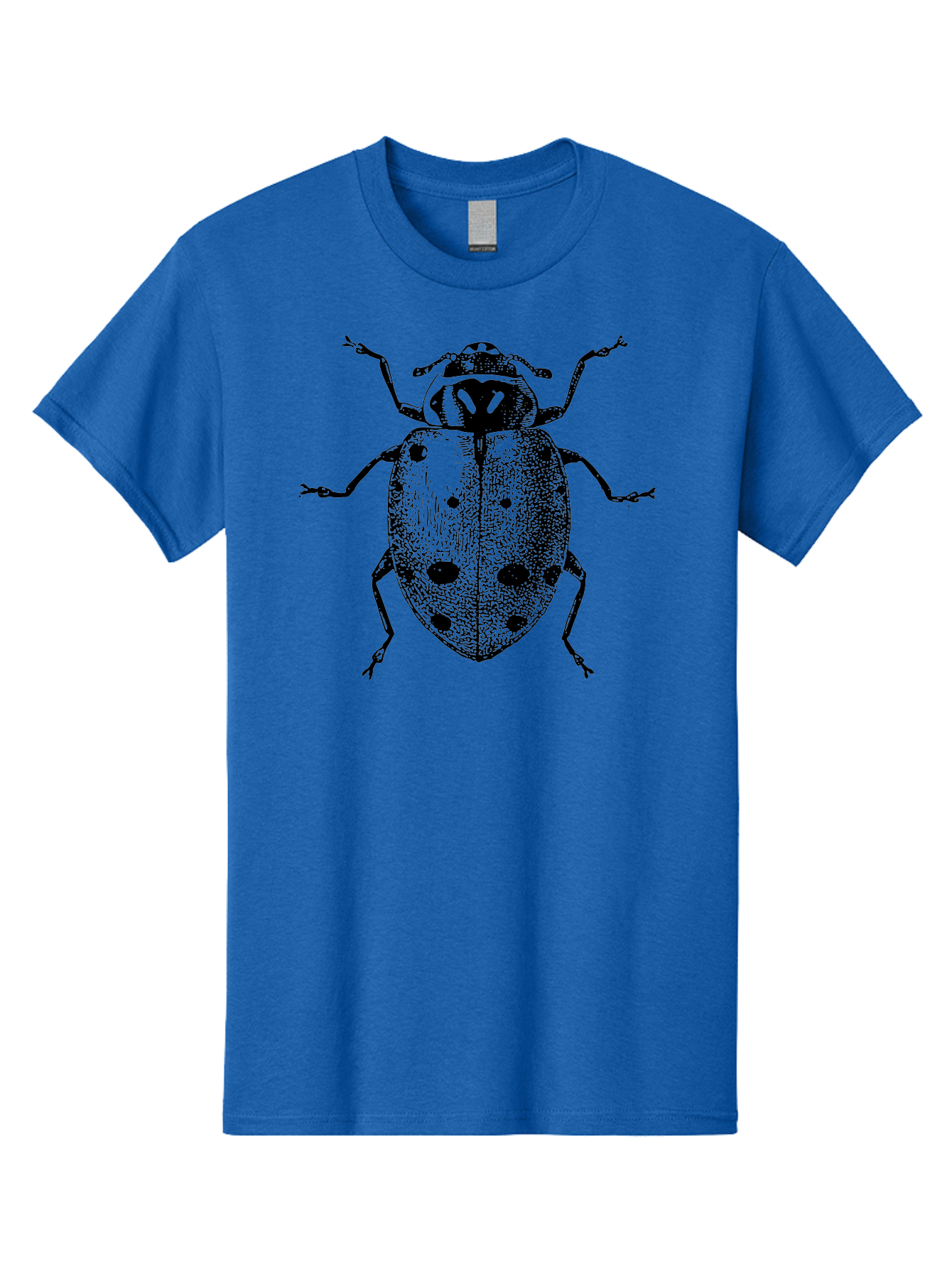 Ladybug Men'S Graphic Tee, 100% Cotton, Comfortable Casual Summer Wear, Machine Washable, Ladybug Illustration, Black Spots, Insect Drawing, Detailed Artwork, Entomology Art, Beetle Graphics, Natural History Illustration, Bug Design Aab542