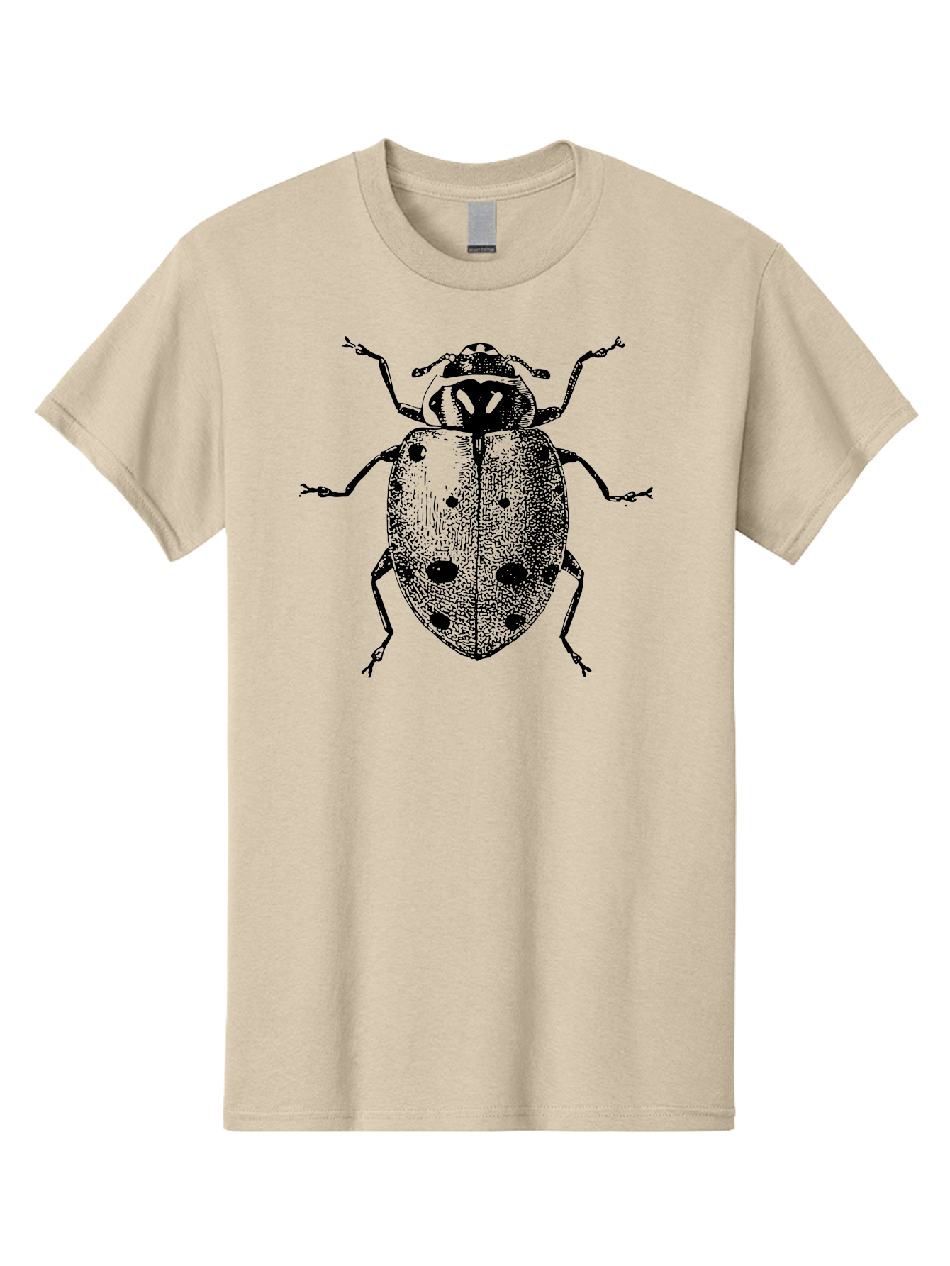 Ladybug Men'S Graphic Tee, 100% Cotton, Comfortable Casual Summer Wear, Machine Washable, Ladybug Illustration, Black Spots, Insect Drawing, Detailed Artwork, Entomology Art, Beetle Graphics, Natural History Illustration, Bug Design Aab542