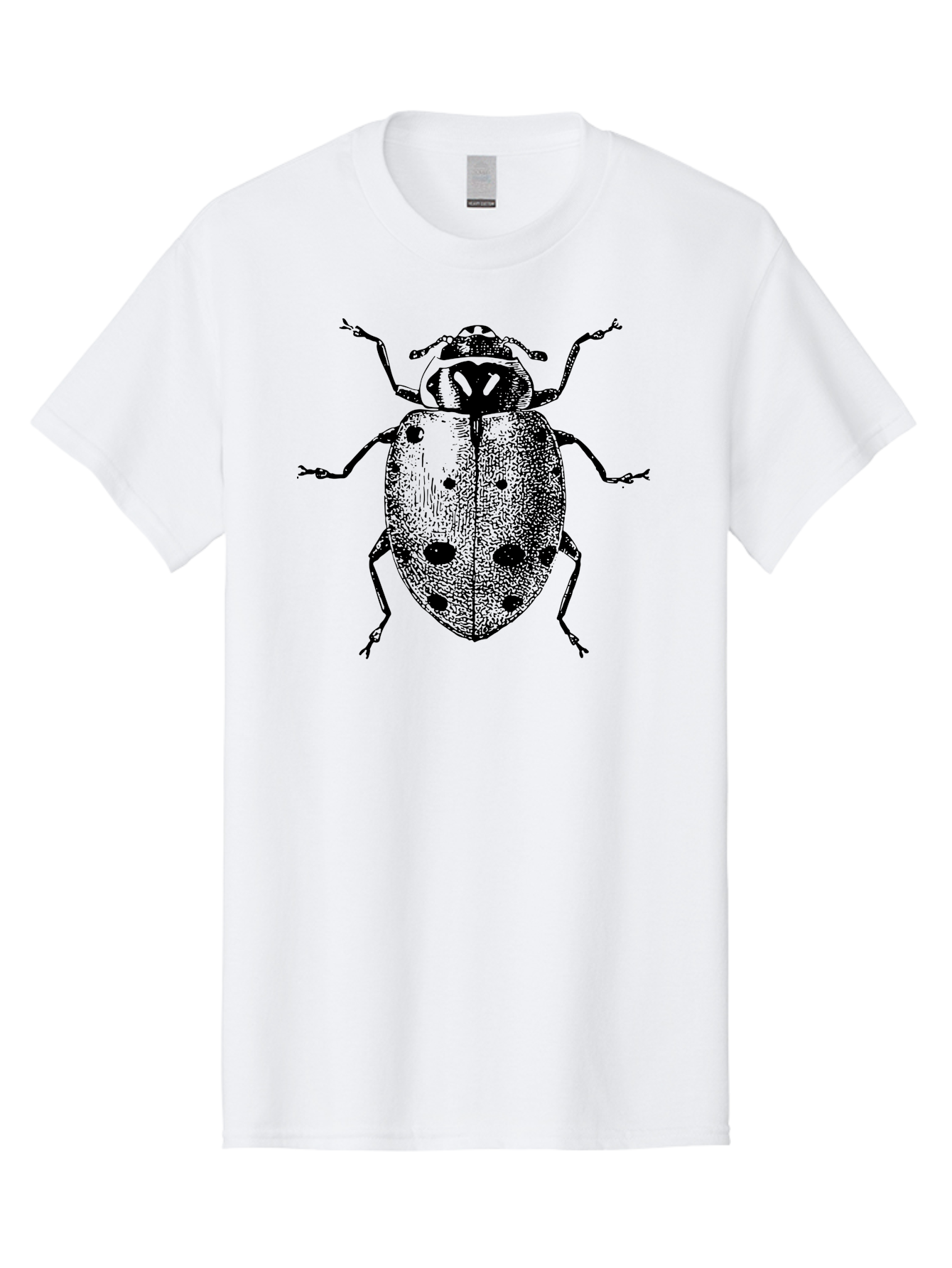 Ladybug Men'S Graphic Tee, 100% Cotton, Comfortable Casual Summer Wear, Machine Washable, Ladybug Illustration, Black Spots, Insect Drawing, Detailed Artwork, Entomology Art, Beetle Graphics, Natural History Illustration, Bug Design Aab542