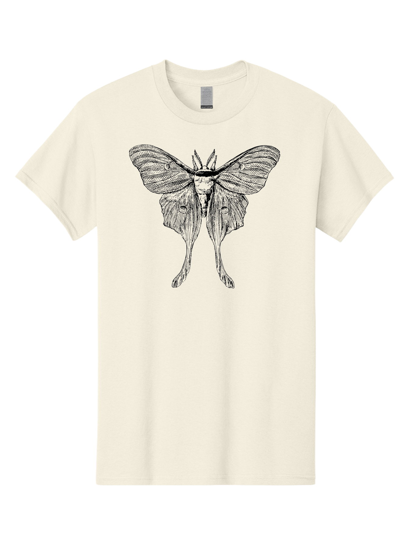 Luna-Moth Men'S Graphic Tee, 100% Cotton, Comfortable Casual Summer Wear, Machine Washable, Luna Moth, Insect Art, Entomology Illustration, Detailed Drawing, Natural History Art, Wingspan, Nocturnal Creature, Gothic Aesthetic, Aab543