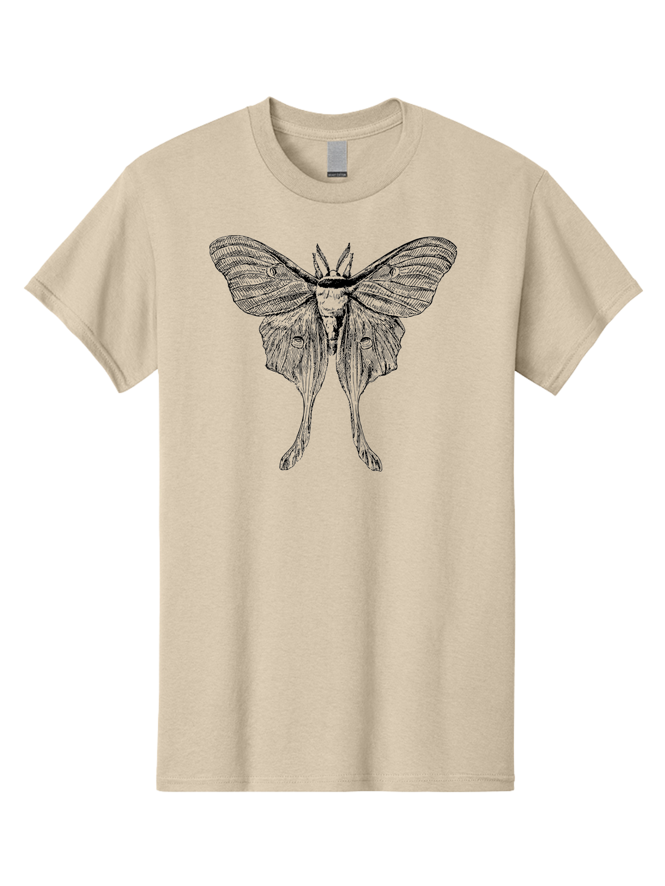 Luna-Moth Men'S Graphic Tee, 100% Cotton, Comfortable Casual Summer Wear, Machine Washable, Luna Moth, Insect Art, Entomology Illustration, Detailed Drawing, Natural History Art, Wingspan, Nocturnal Creature, Gothic Aesthetic, Aab543
