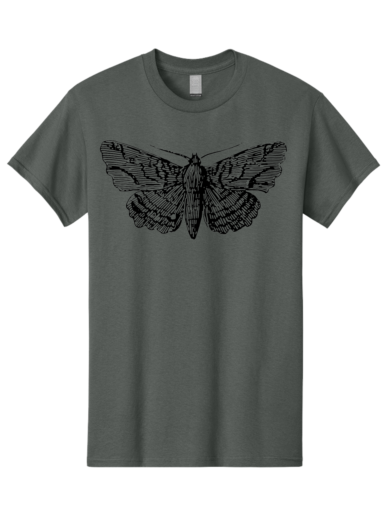 Moth-1 Men'S Graphic Tee, 100% Cotton, Comfortable Casual Summer Wear, Machine Washable, Moth Illustration, Insect Art, Black And Green, Detailed Drawing, Line Art, Entomology, Wing Patterns, Nocturnal Creature, Delicate Features Aab546