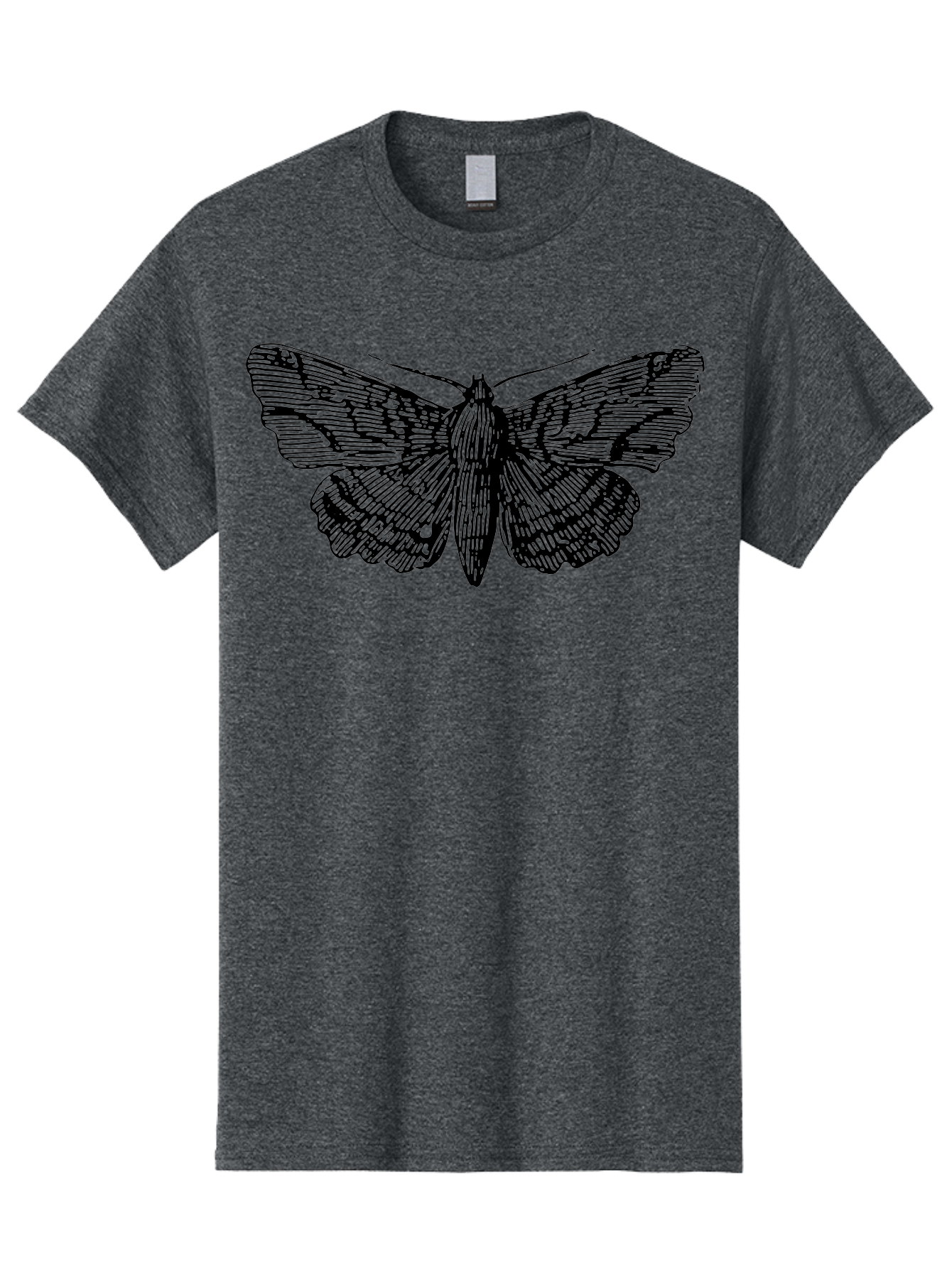 Moth-1 Men'S Graphic Tee, 100% Cotton, Comfortable Casual Summer Wear, Machine Washable, Moth Illustration, Insect Art, Black And Green, Detailed Drawing, Line Art, Entomology, Wing Patterns, Nocturnal Creature, Delicate Features Aab546