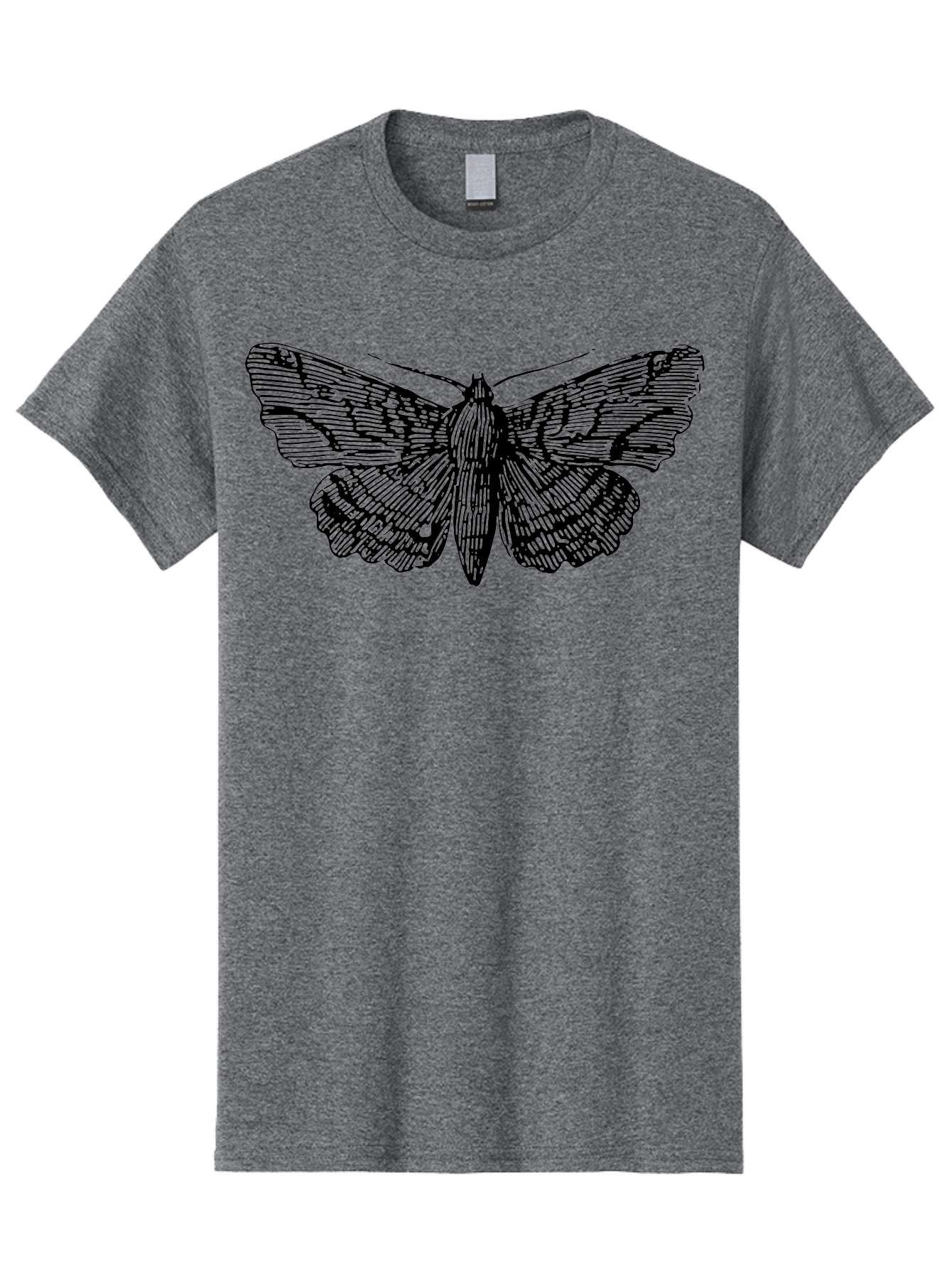 Moth-1 Men'S Graphic Tee, 100% Cotton, Comfortable Casual Summer Wear, Machine Washable, Moth Illustration, Insect Art, Black And Green, Detailed Drawing, Line Art, Entomology, Wing Patterns, Nocturnal Creature, Delicate Features Aab546