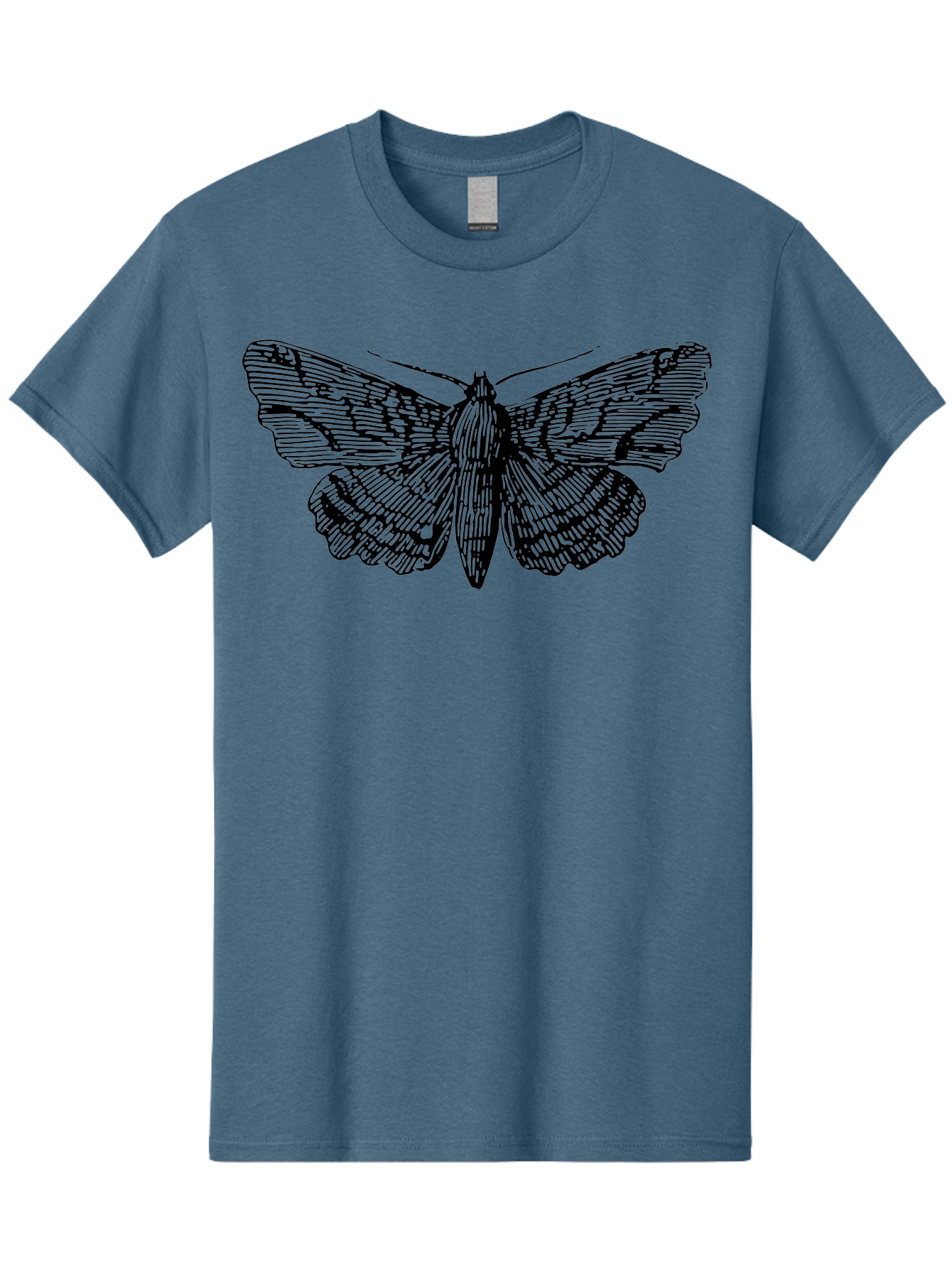 Moth-1 Men'S Graphic Tee, 100% Cotton, Comfortable Casual Summer Wear, Machine Washable, Moth Illustration, Insect Art, Black And Green, Detailed Drawing, Line Art, Entomology, Wing Patterns, Nocturnal Creature, Delicate Features Aab546
